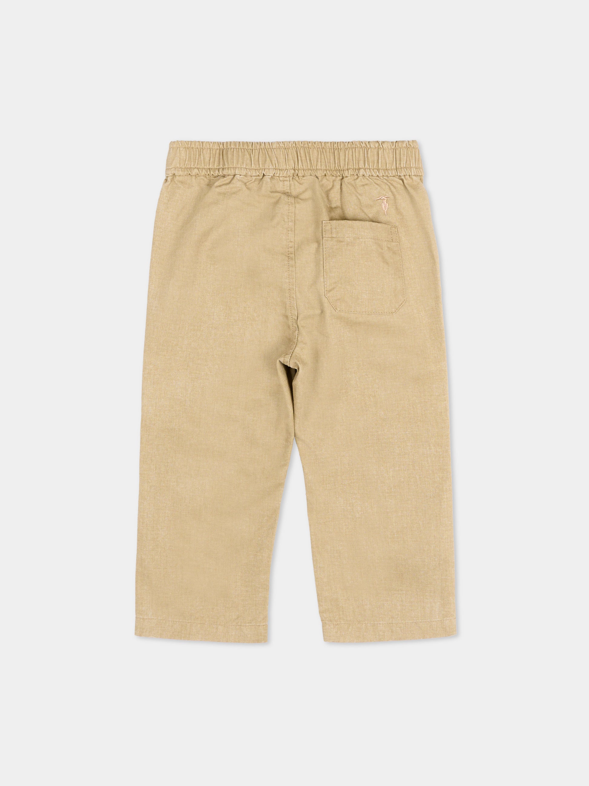 Pantaloni marroni per neonato con levriero,Trussardi Junior,TIP26062PA BROWN INCENSE