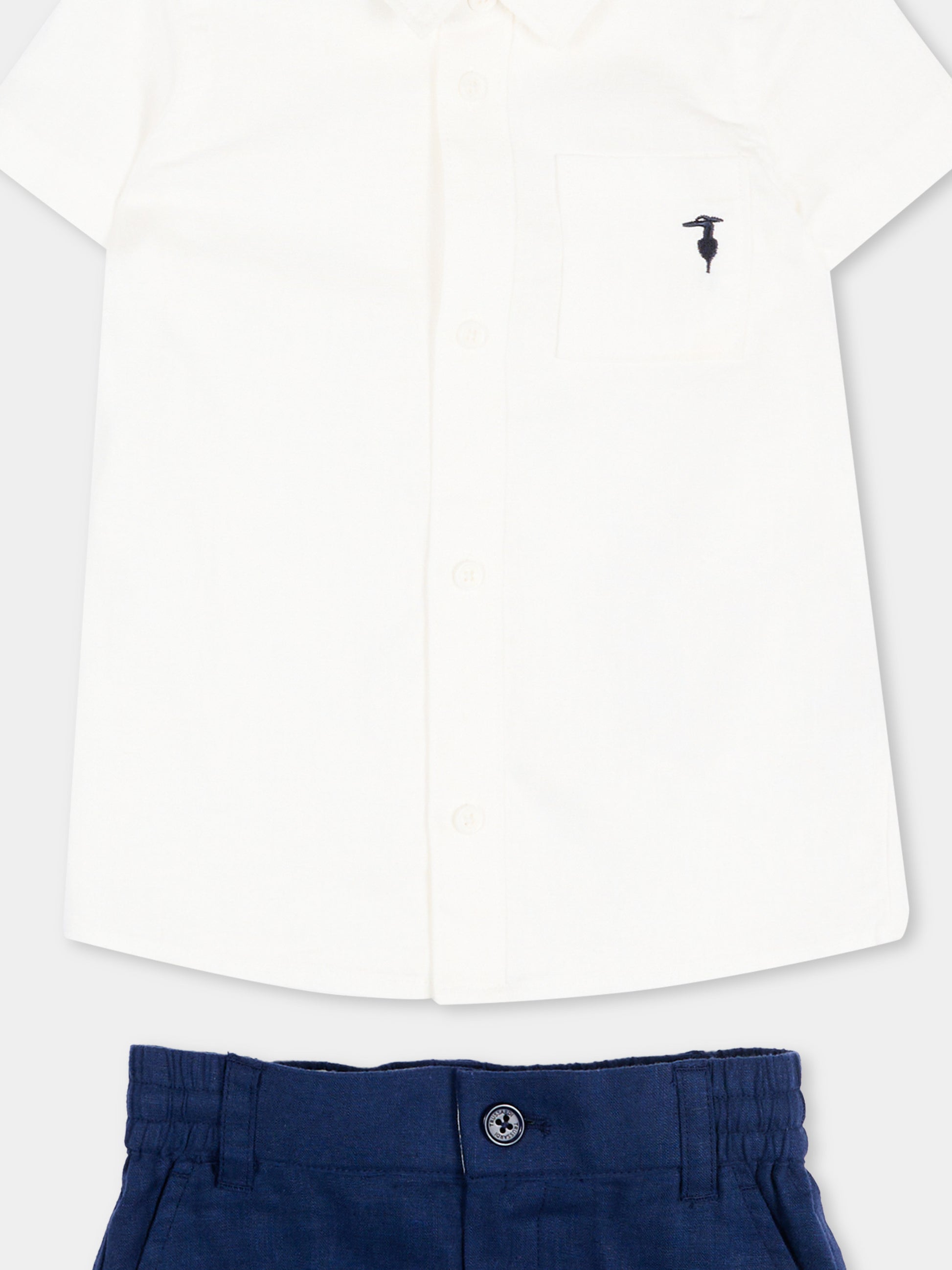 Completo elegante bianco per neonato,Trussardi Junior,TIP26158CL WHITE