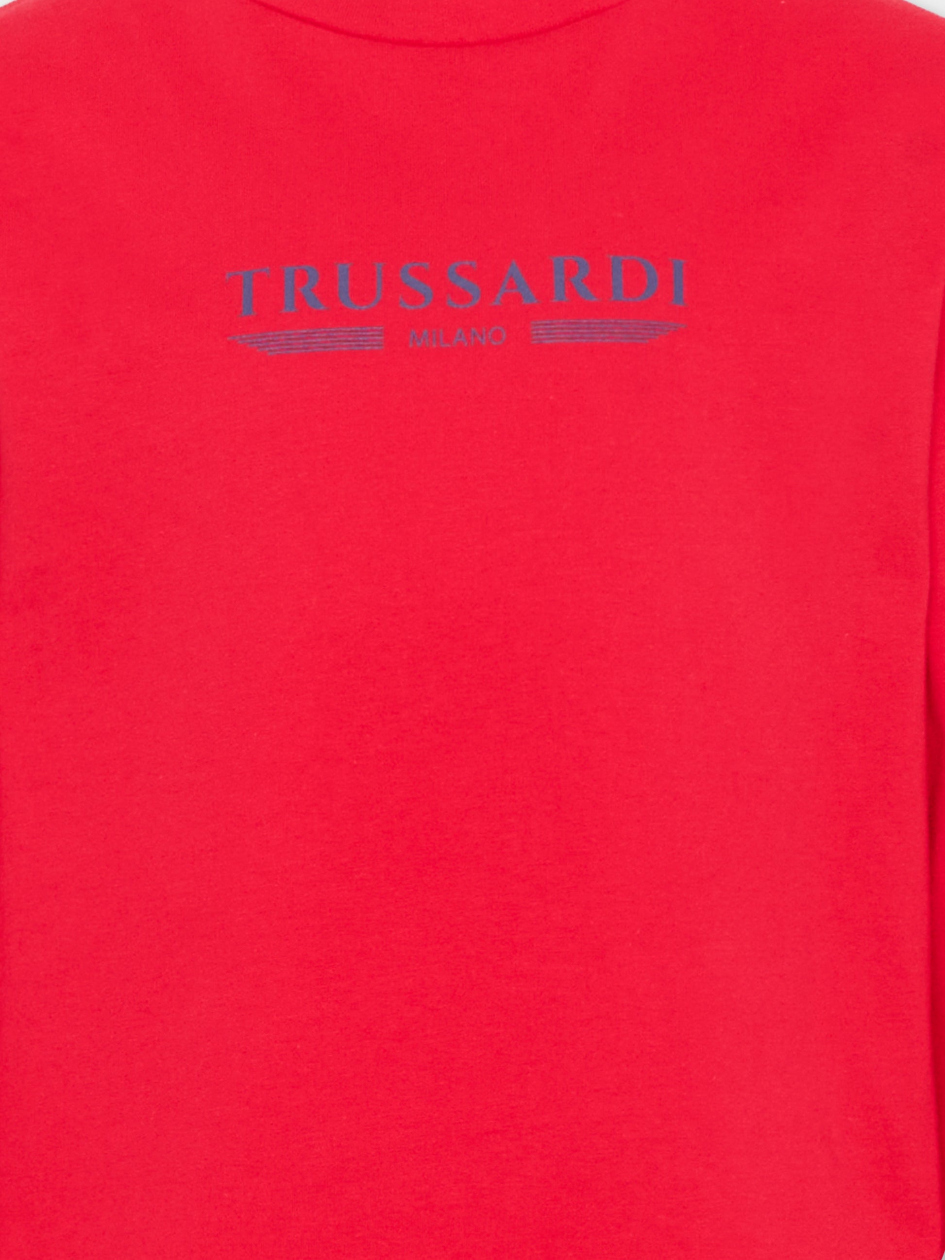 T-shirt rossa per bambino con logo,Trussardi Junior,TIP26106TS RED LYCHEE
