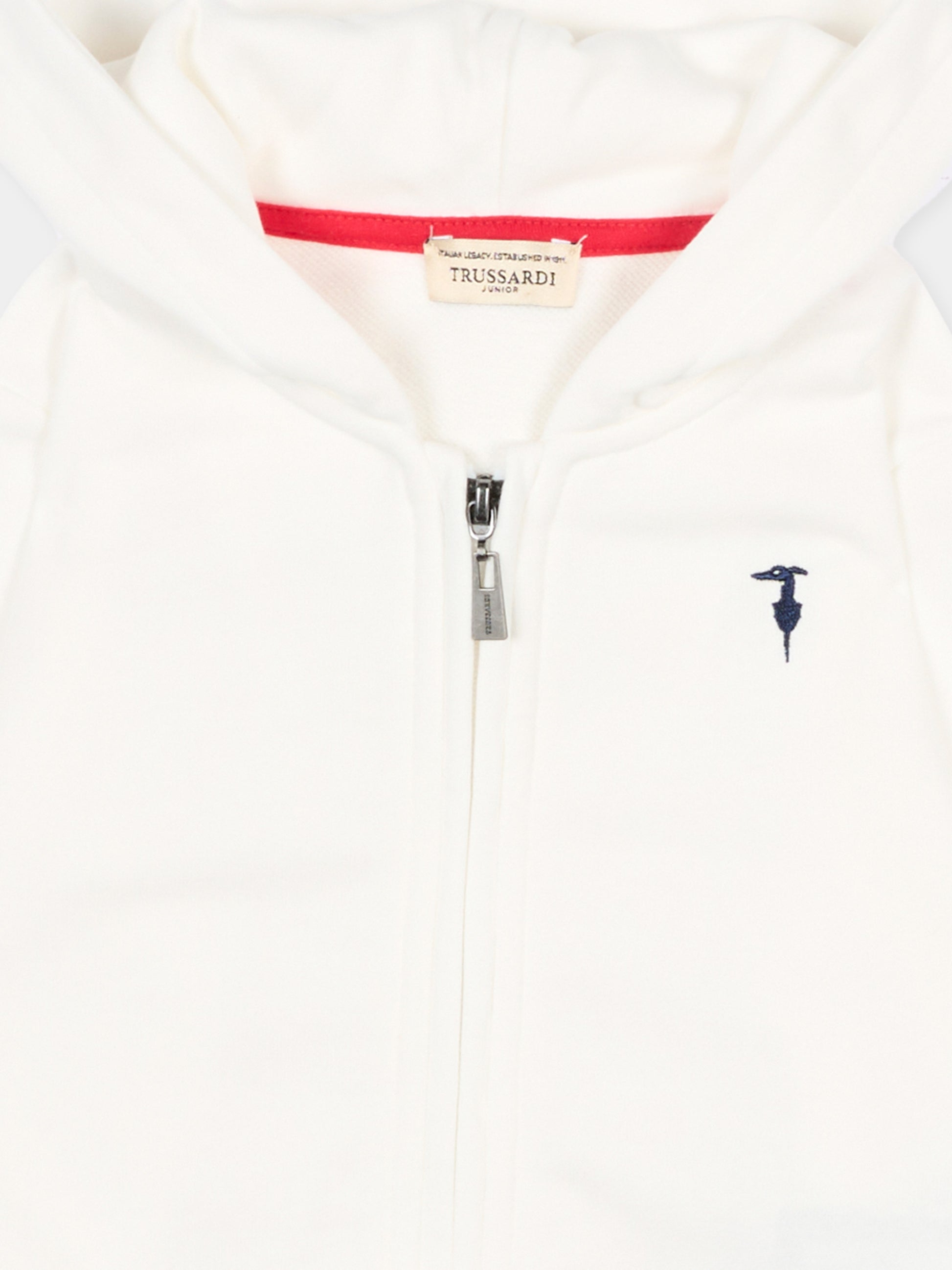 Felpa bianca per neonato con levriero,Trussardi Junior,TIP26090FE WHITE