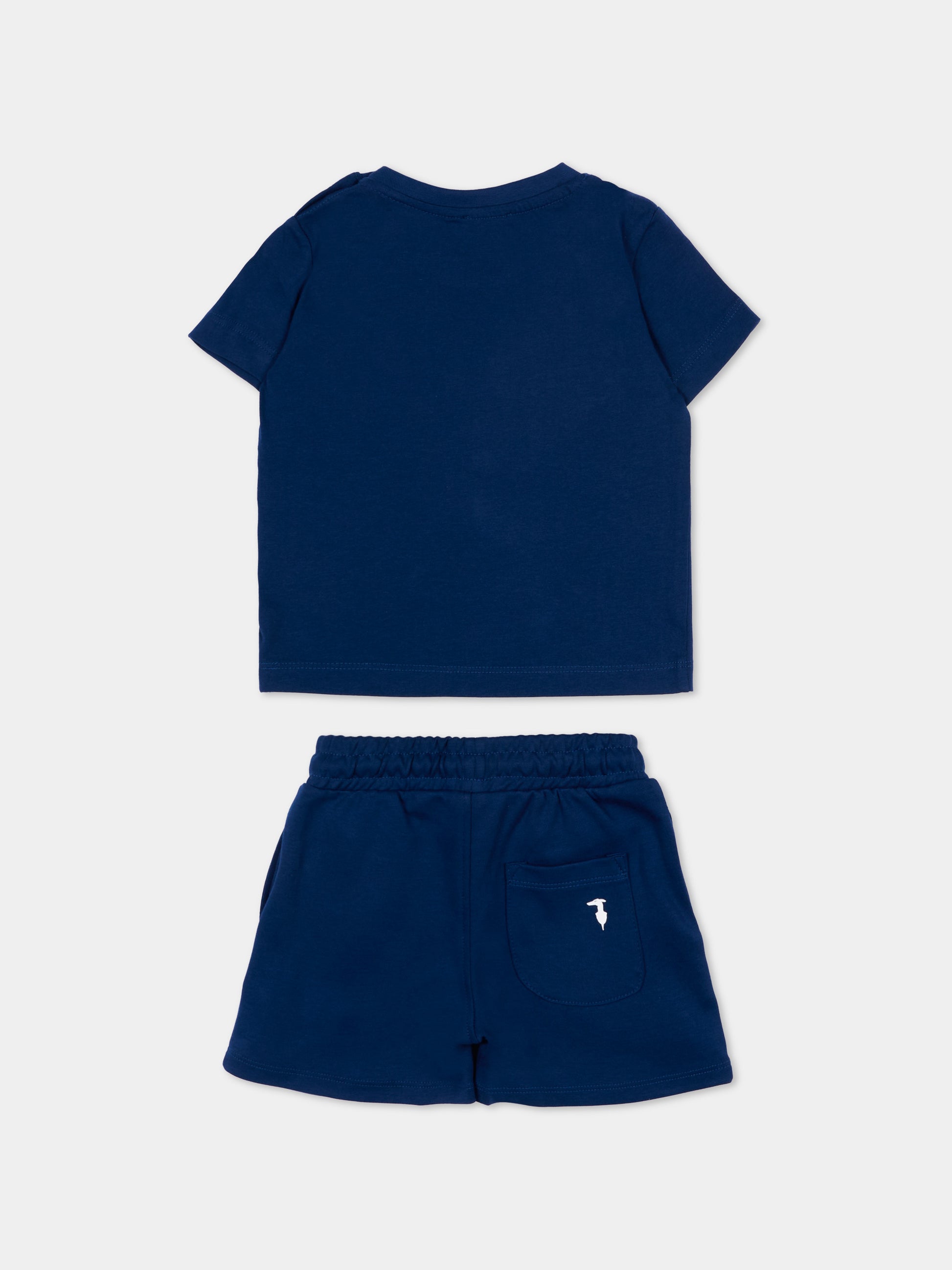 Completo sportivo blu per neonato con logo,Trussardi Junior,TIP26008CJ BLUE ESTATE