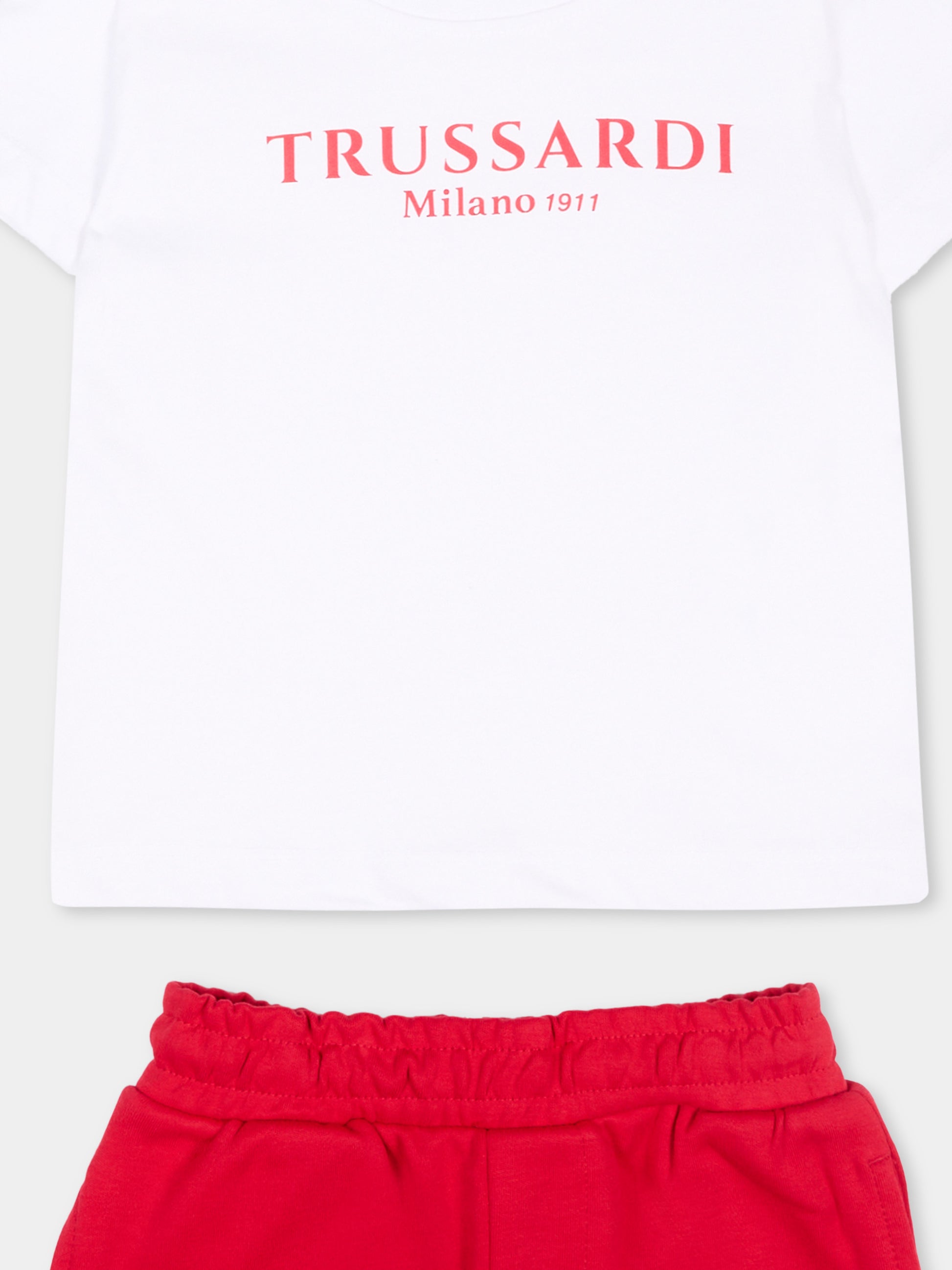 Completo sportivo bianco per neonato con logo,Trussardi Junior,TIP26008CJ WHITE