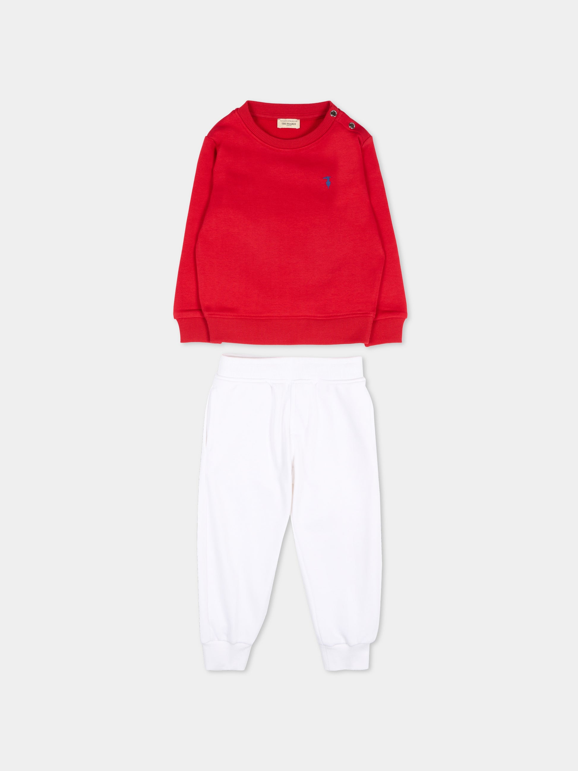 Completo sportivo rosso per neonato con levriero,Trussardi Junior,TIP26001CF RED LYCHEE