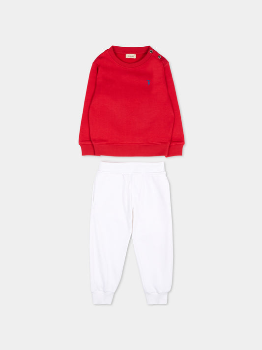 Completo sportivo rosso per neonato con levriero,Trussardi Junior,TIP26001CF RED LYCHEE