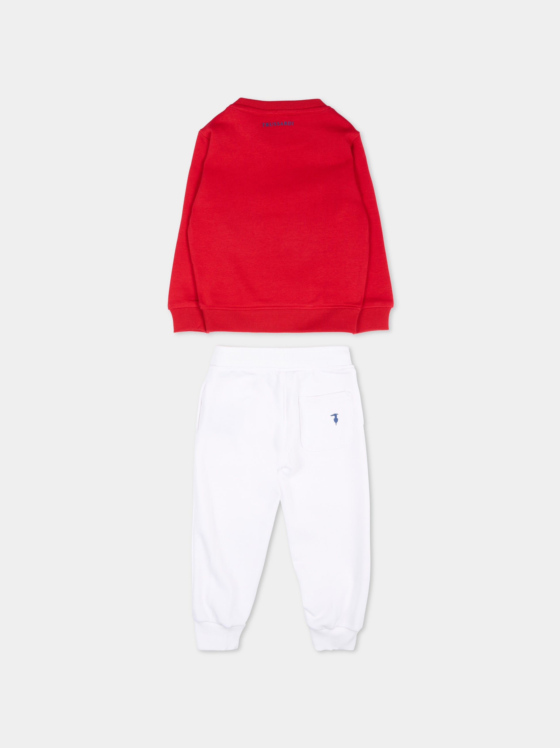 Completo sportivo rosso per neonato con levriero,Trussardi Junior,TIP26001CF RED LYCHEE