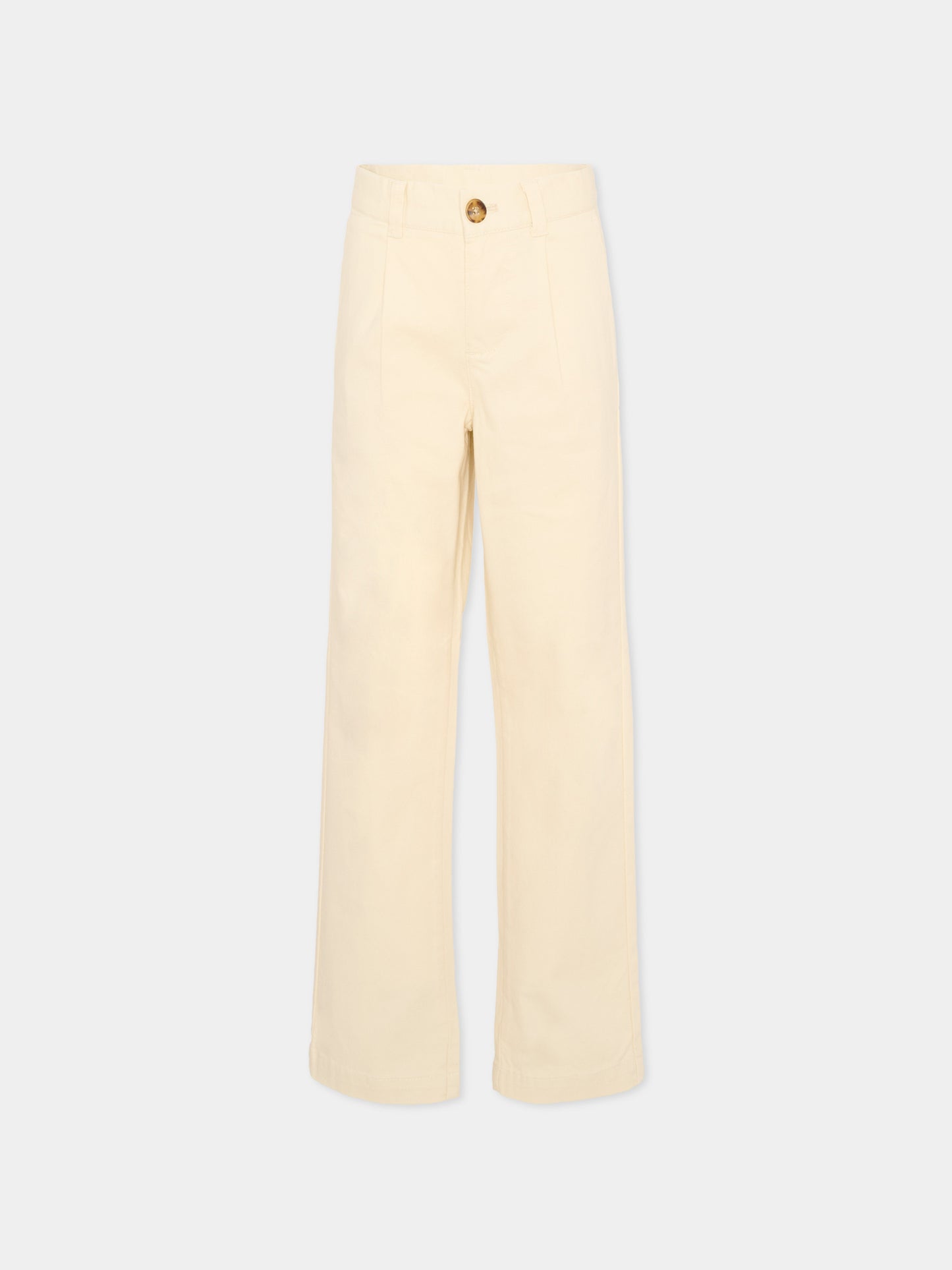 Pantaloni casual beige per bambino con levriero,Trussardi Junior,TBP26131PA BEIGE NEW ECRU