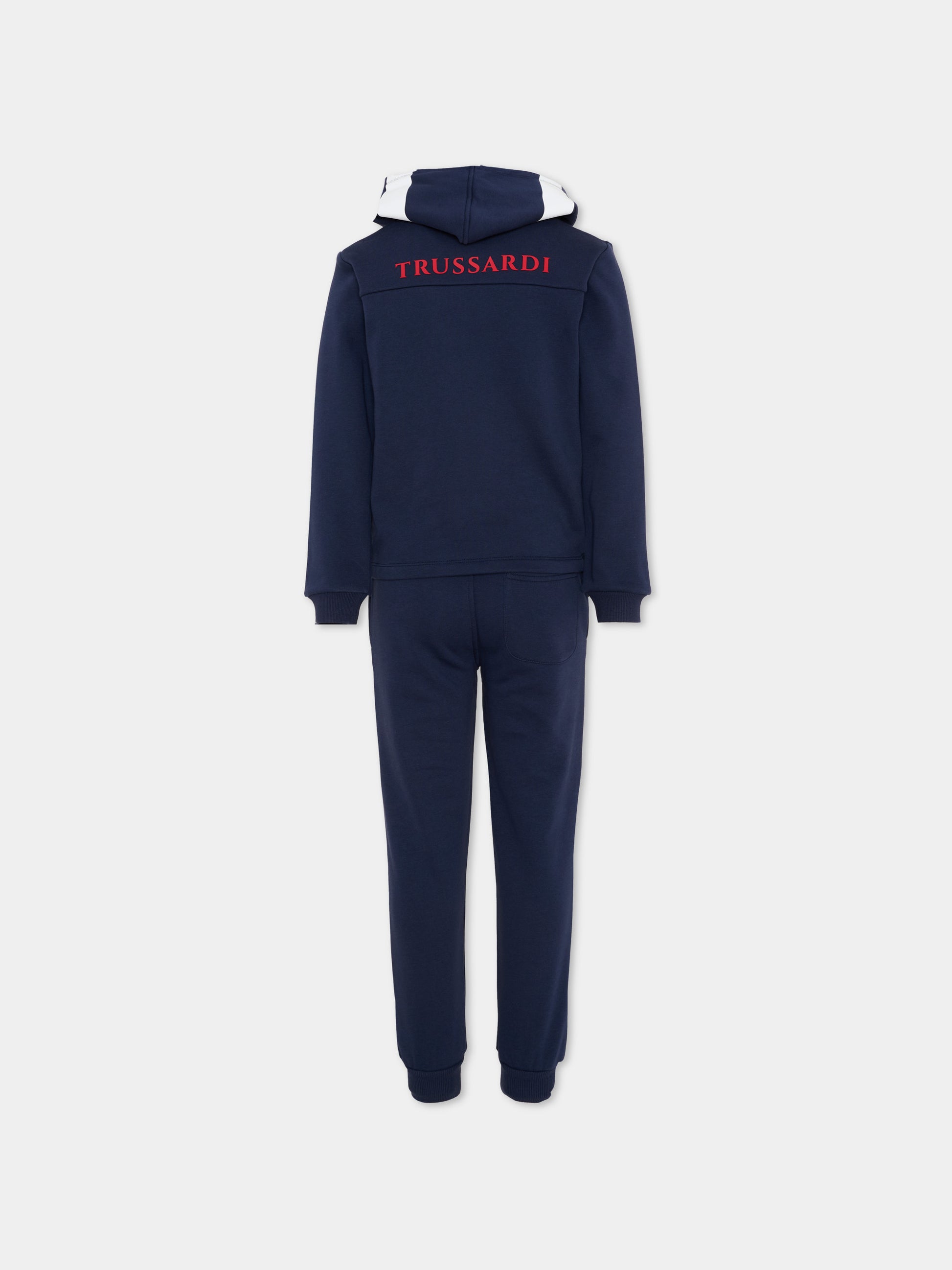 Completo sportivo blu per bambino con logo,Trussardi Junior,TIP26100CF BLUE ESTATE