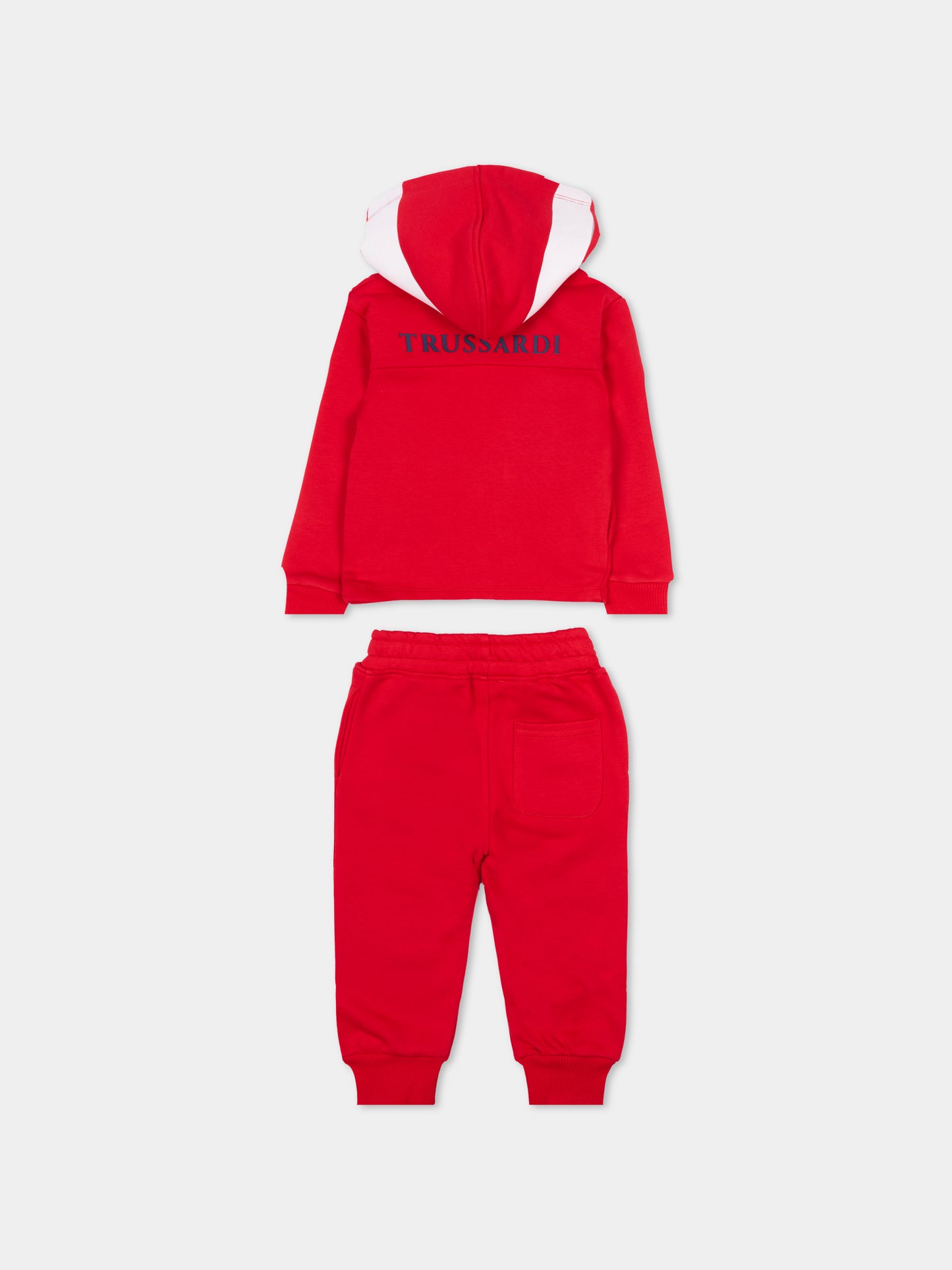 Completo sportivo rosso per neonato con logo,Trussardi Junior,TIP26100CF RED LYCHEE