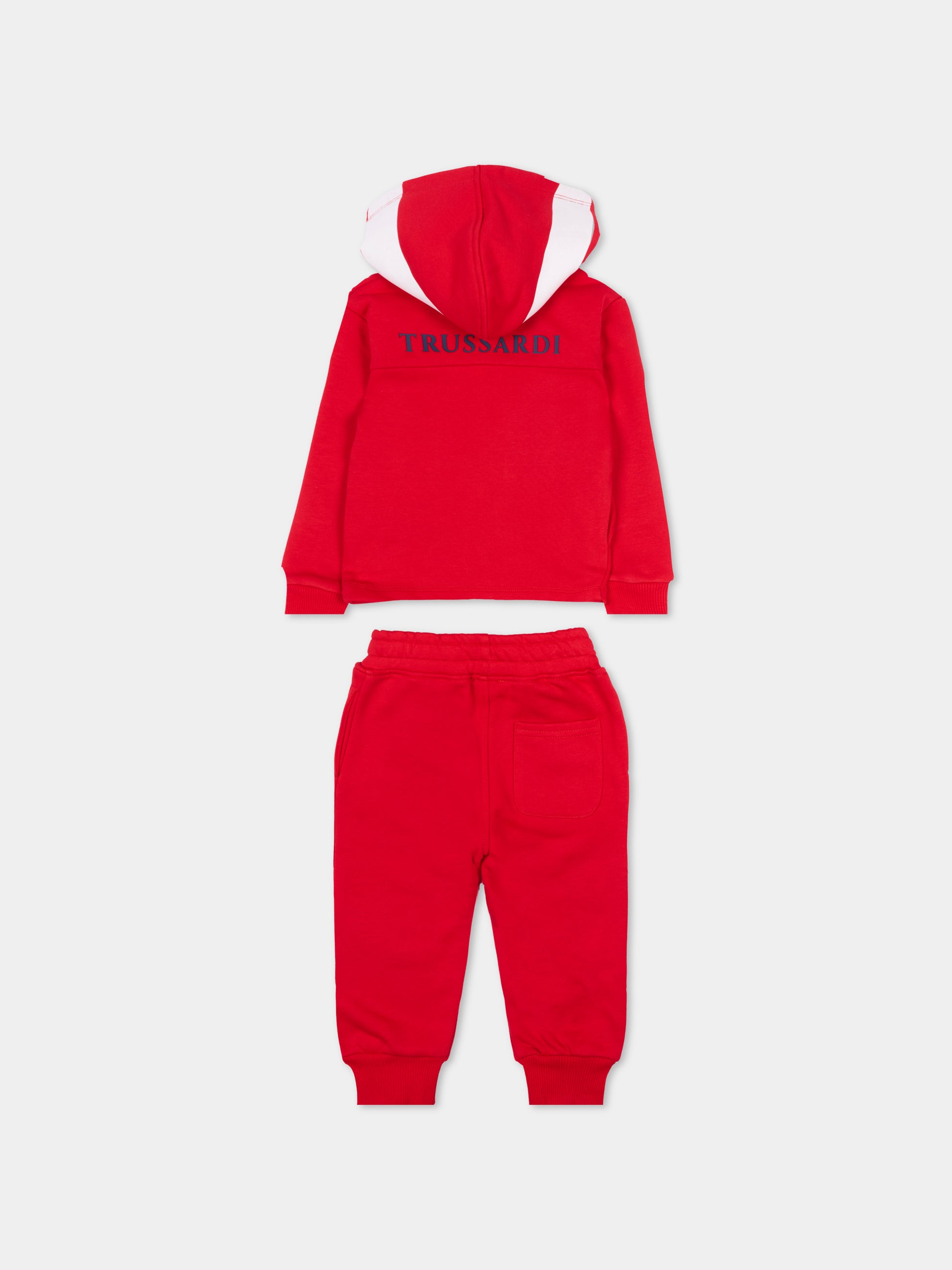 Completo sportivo rosso per neonato con logo,Trussardi Junior,TIP26100CF RED LYCHEE