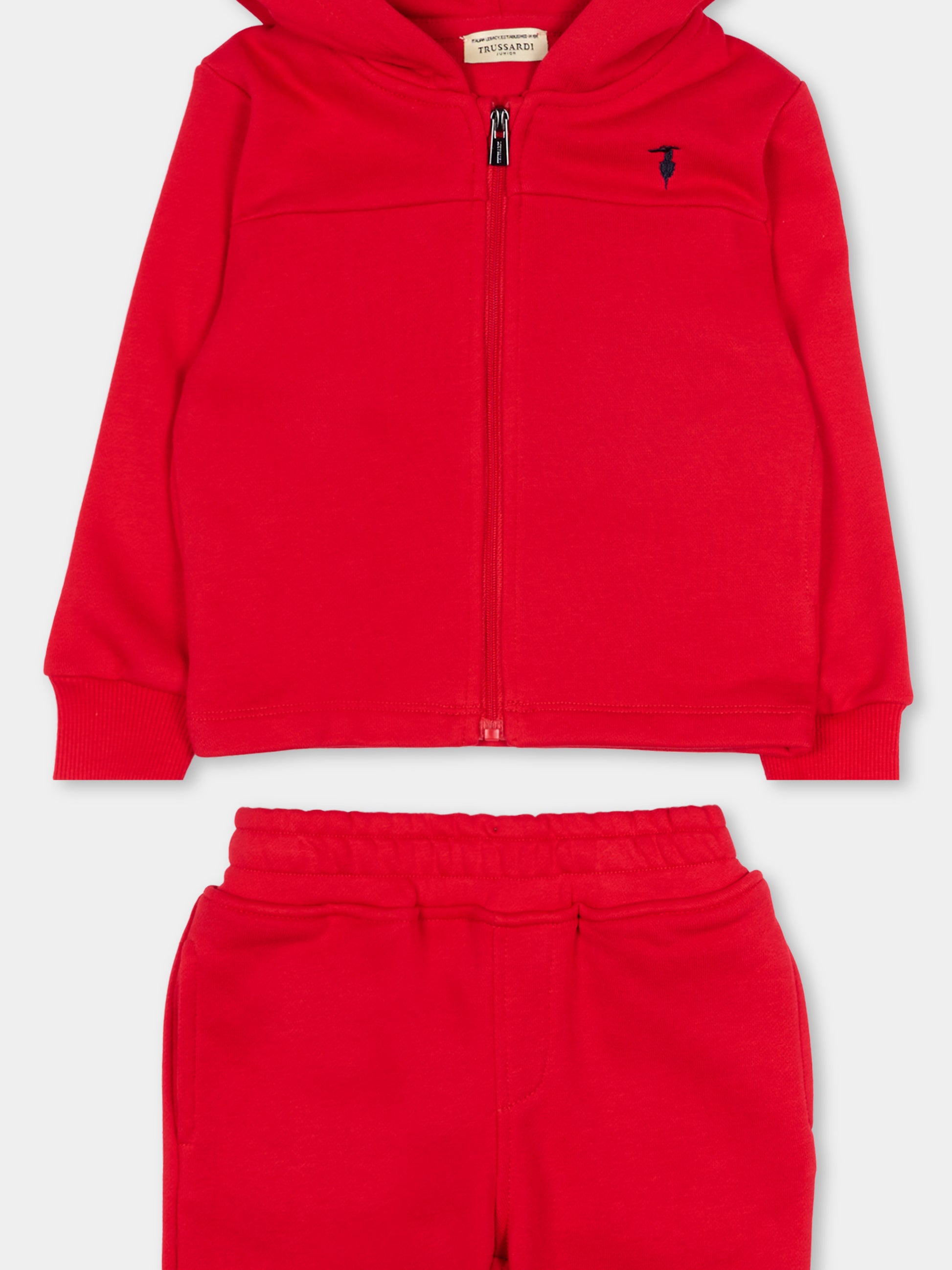 Completo sportivo rosso per neonato con logo,Trussardi Junior,TIP26100CF RED LYCHEE