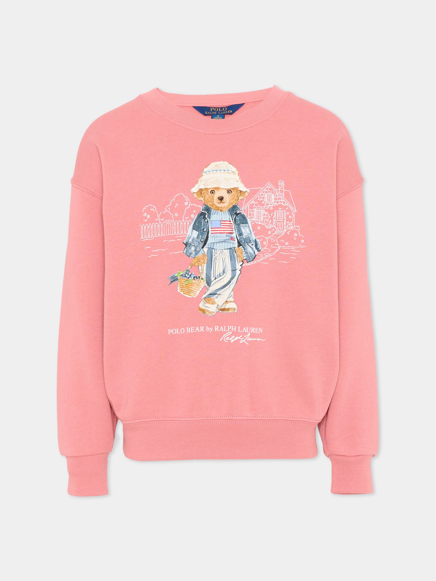 Felpa rosa Polo Bear per bambina,Ralph Lauren Kids,A11783001