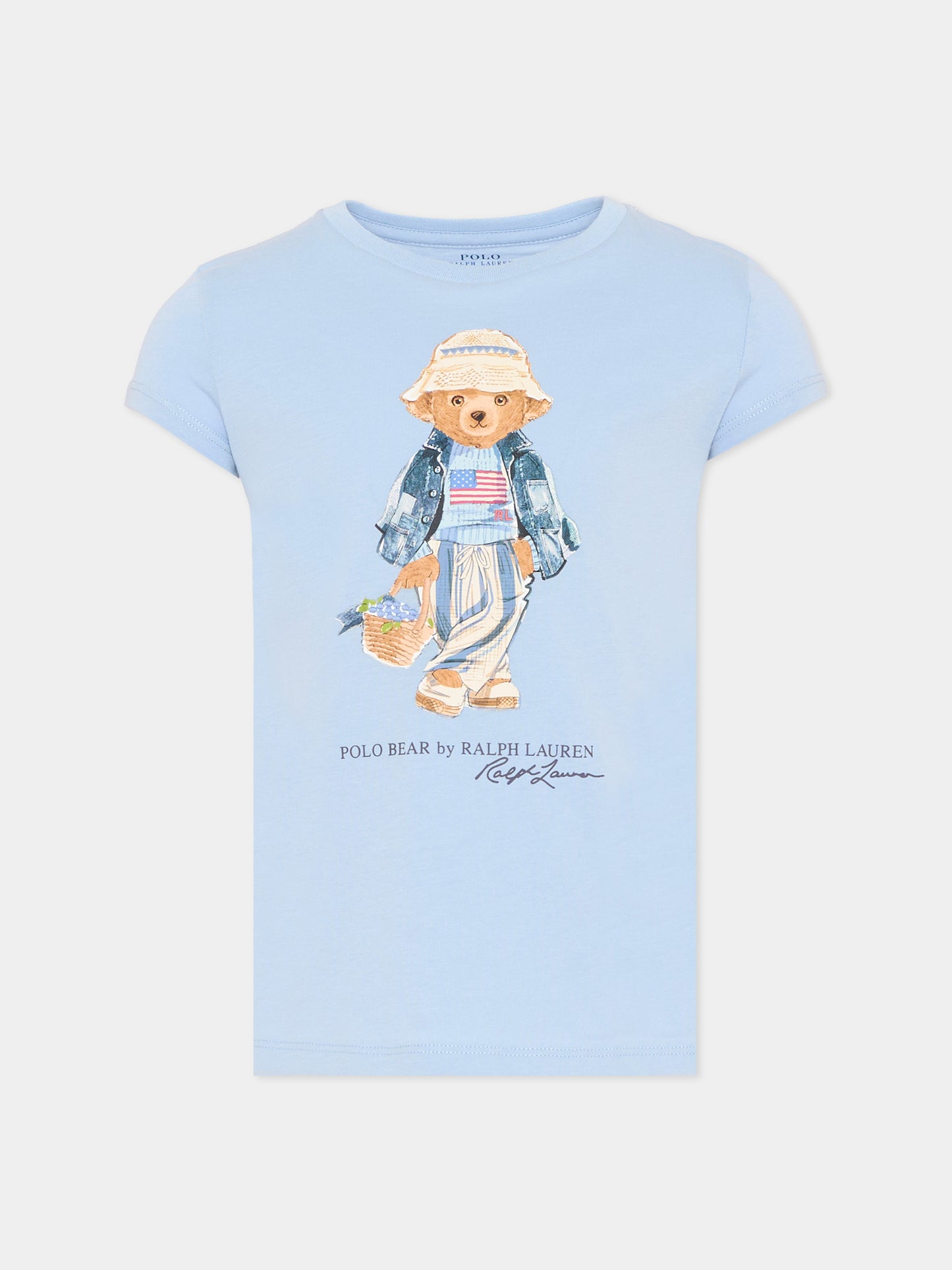T-shirt celeste Polo Bear per bambino,Ralph Lauren Kids,A11759001