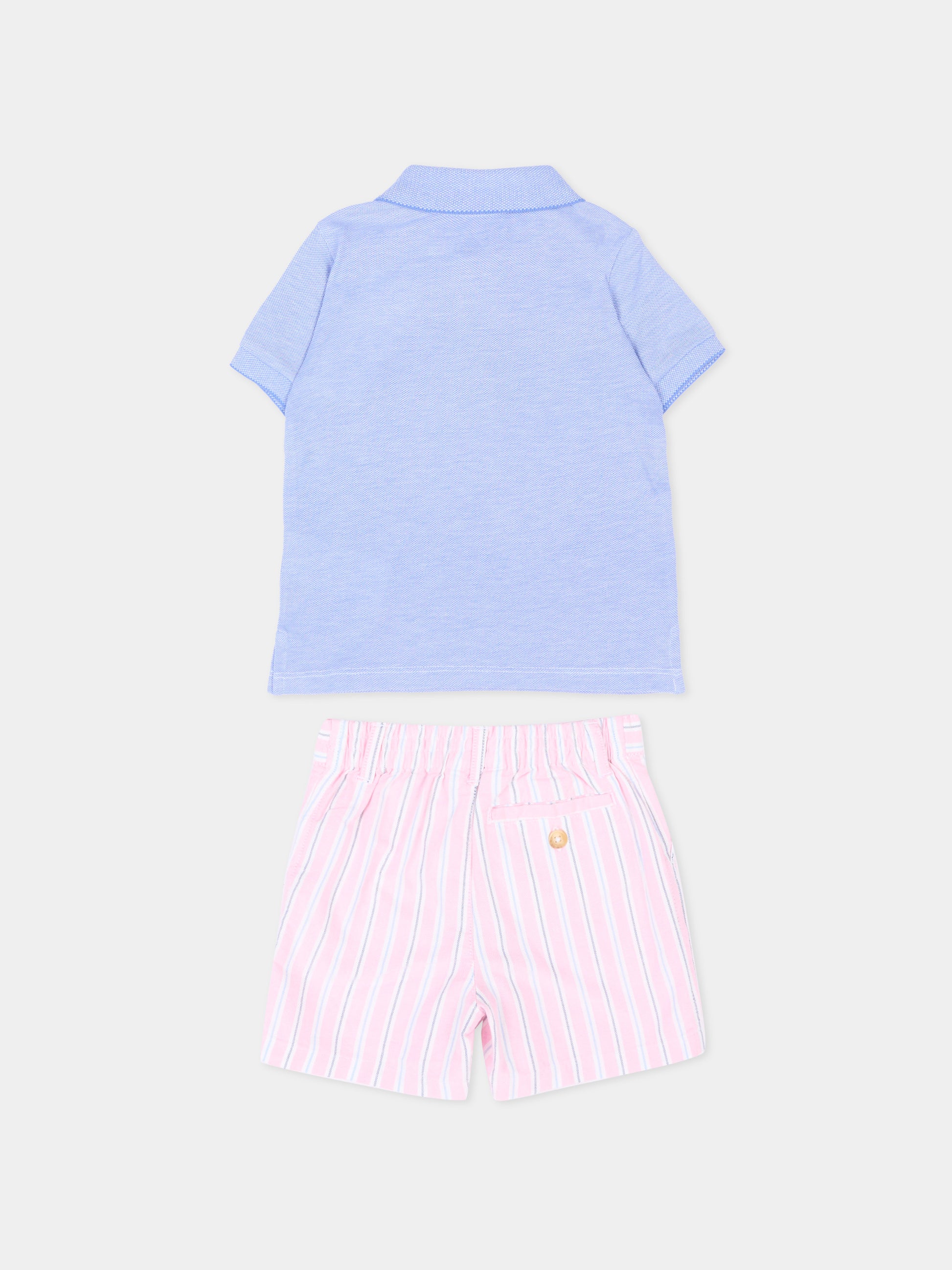 Completo sportivo multicolor per neonato a righe,Ralph Lauren Kids,B14072001