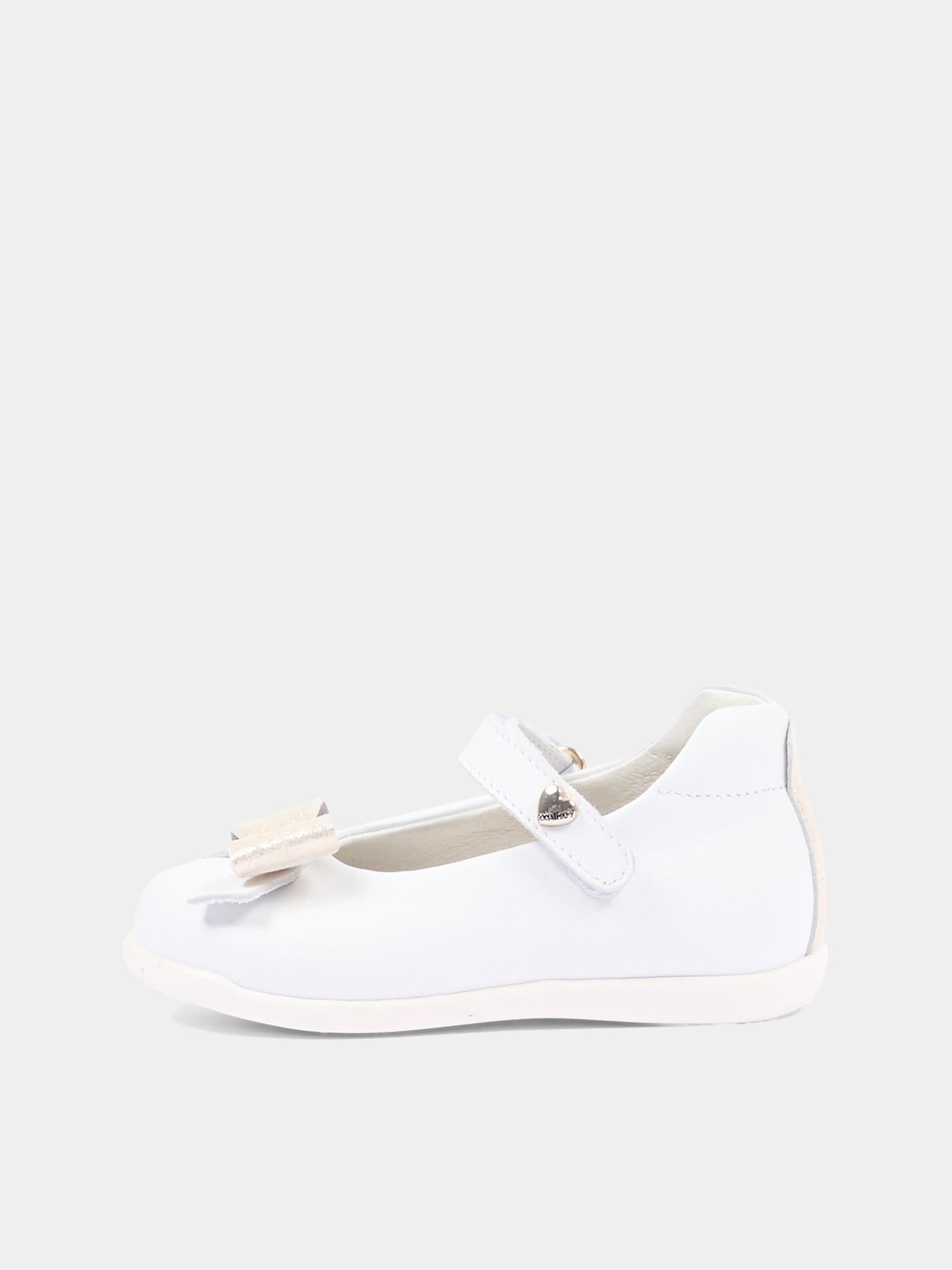 Ballerine bianche per bambina con fiocco,Walkey,Y1A3 44072 0092X048