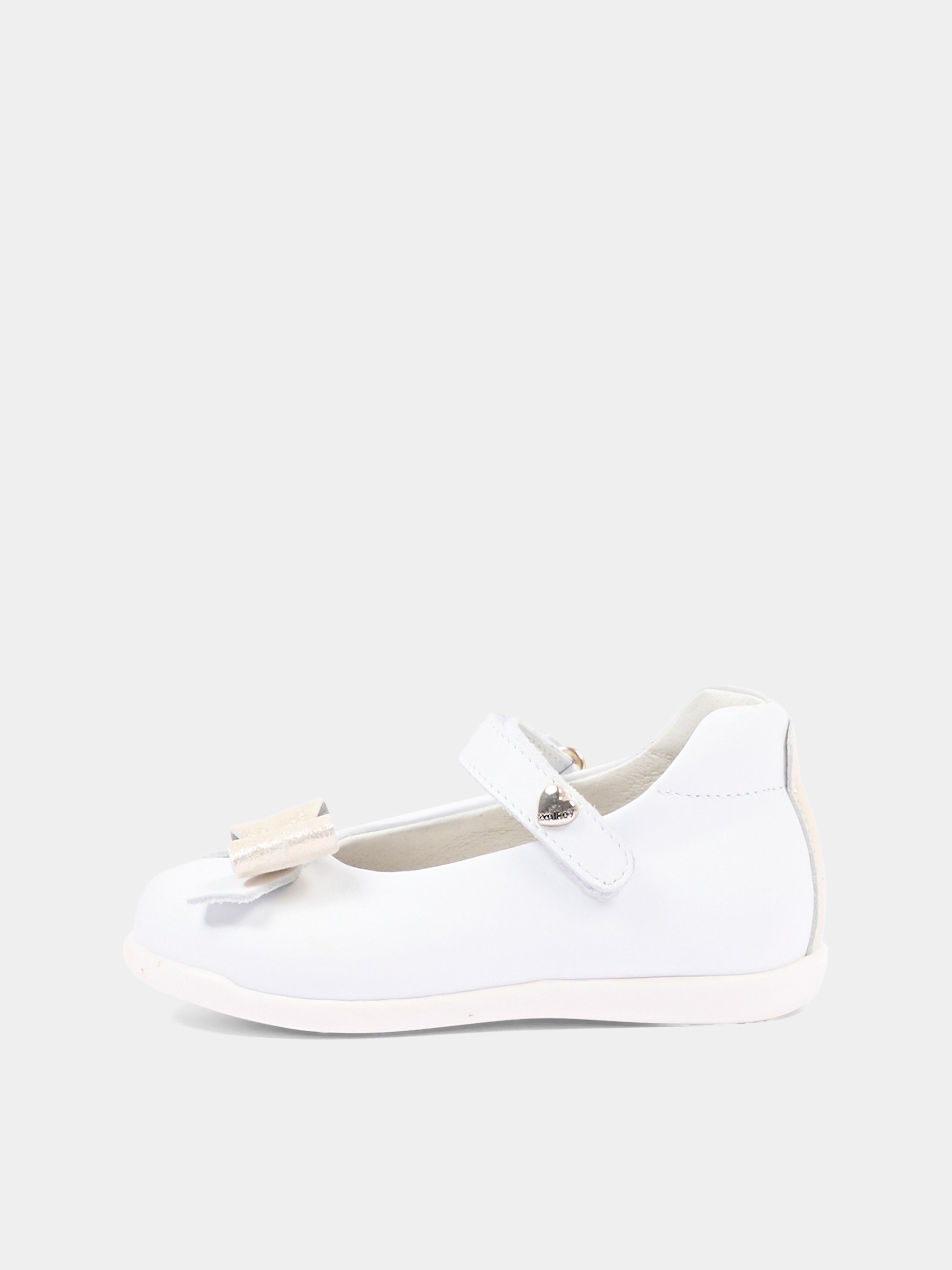 Ballerine bianche per bambina con fiocco,Walkey,Y1A3 44072 0092X048