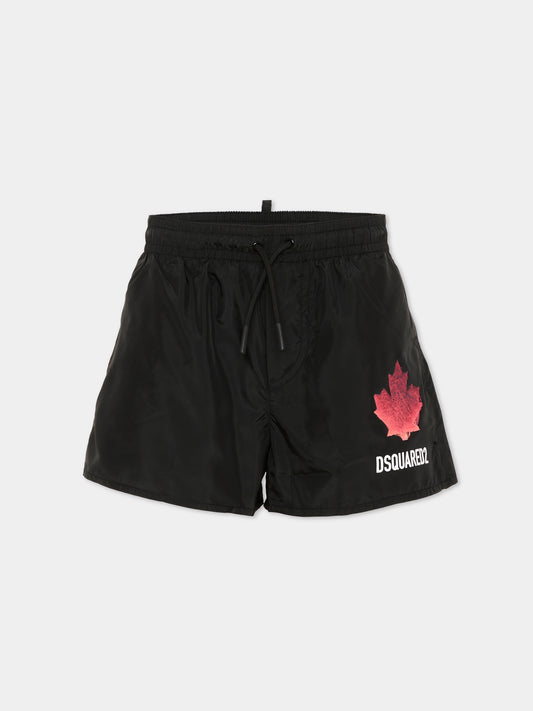 Boxer mare nero per bambino con logo,Dsquared2,DQ3312 D00QK DQ900