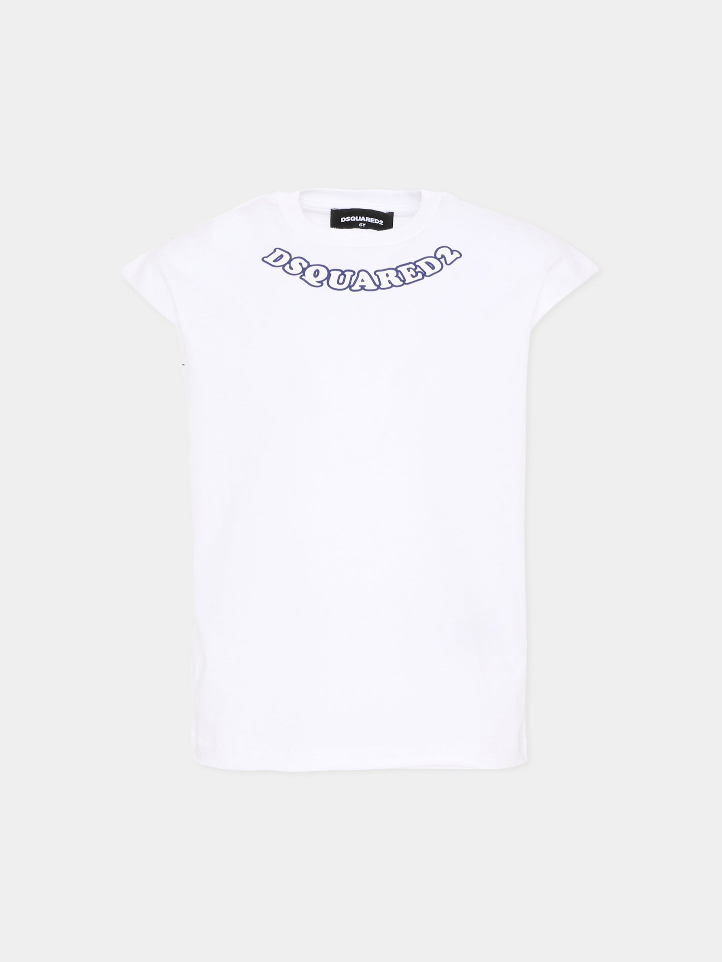 T-Shirt bianca per bambini con logo,Dsquared2,DQ3350 D00XM DQ100