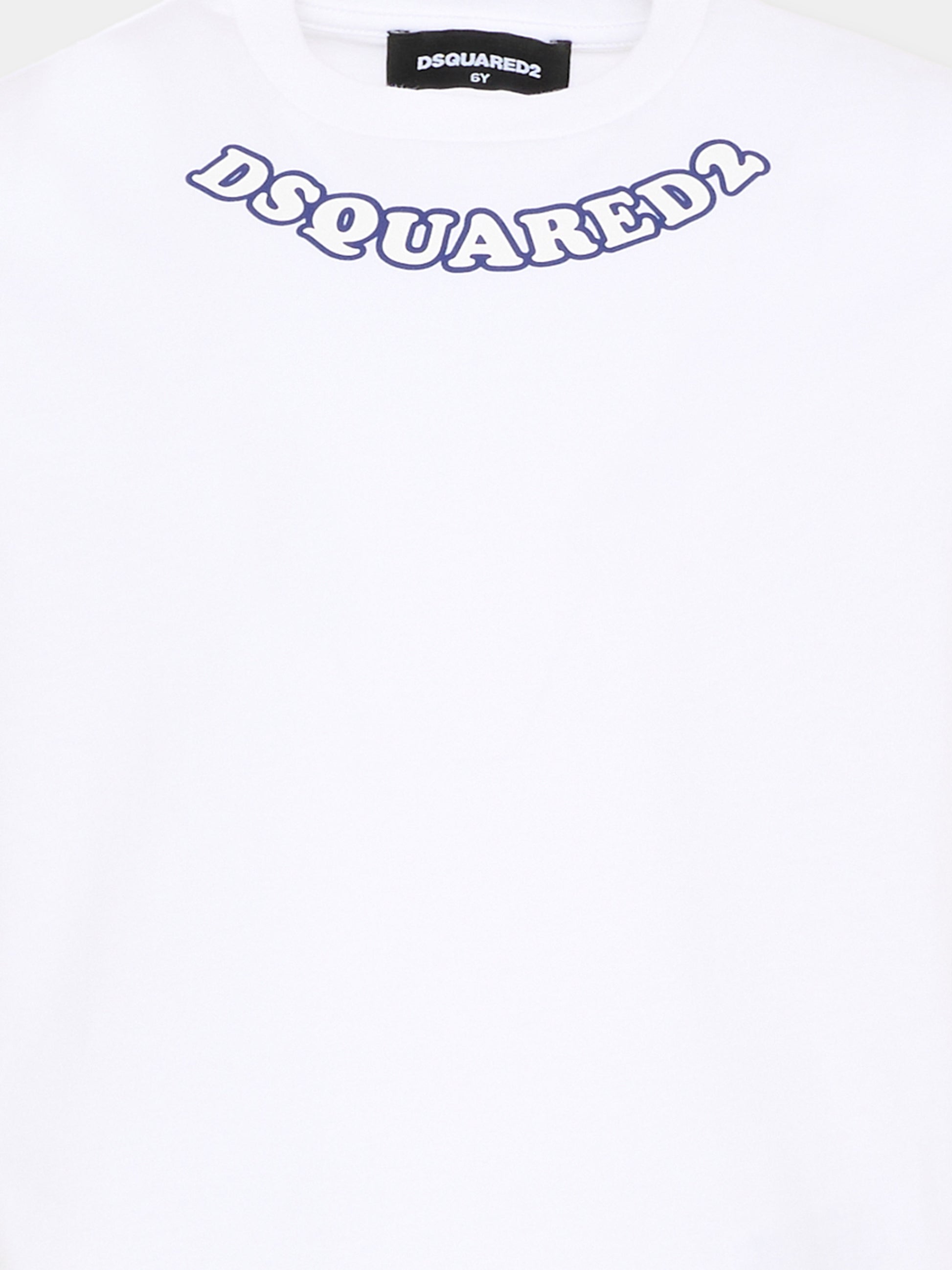 T-Shirt bianca per bambini con logo,Dsquared2,DQ3350 D00XM DQ100