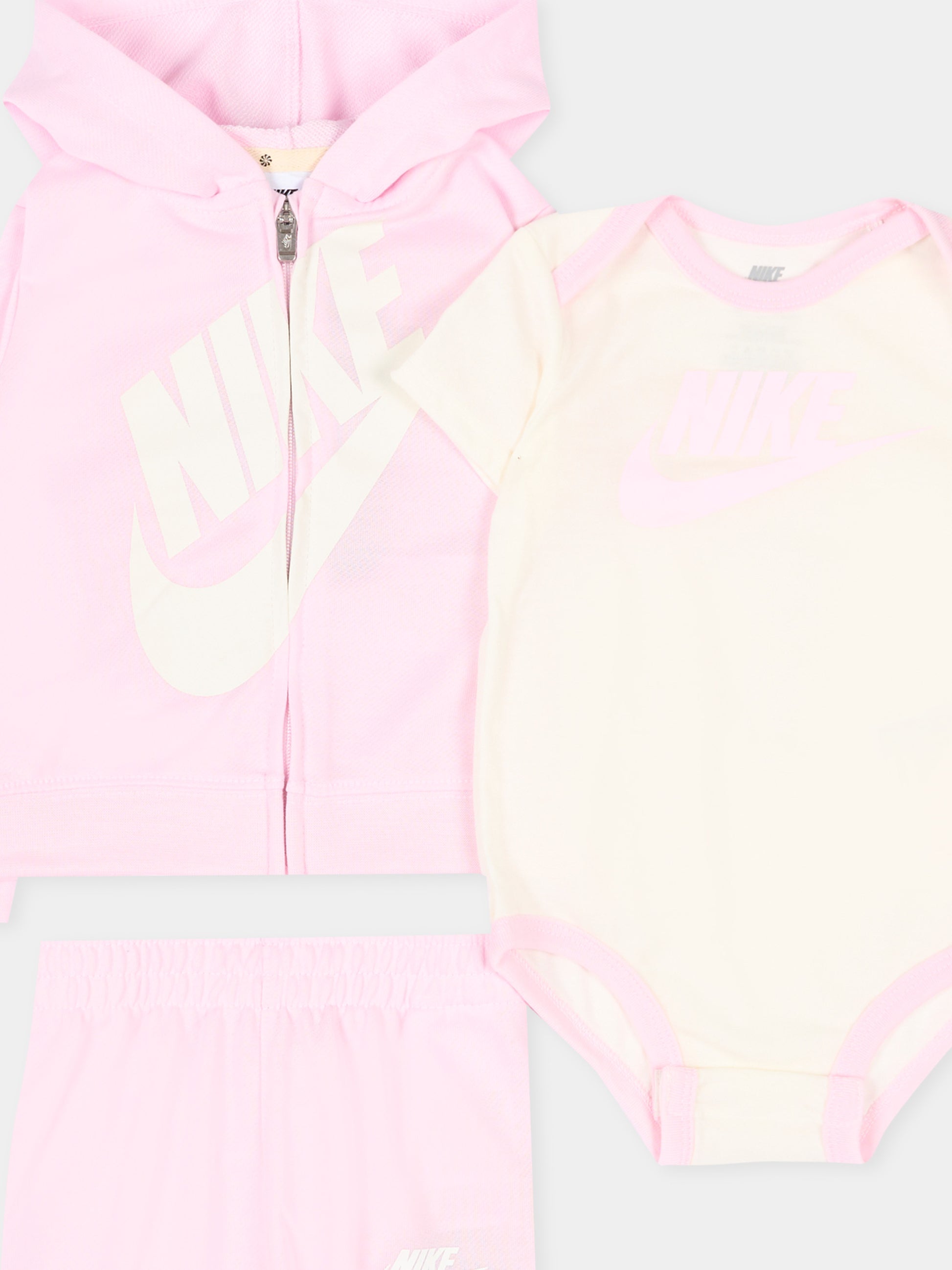 Completo sportivo rosa per neonata con logo,Nike,66J461 A9Y
