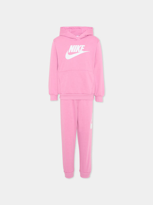 Completo sportivo rosa per bambina con logo,Nike,36L595 ACG