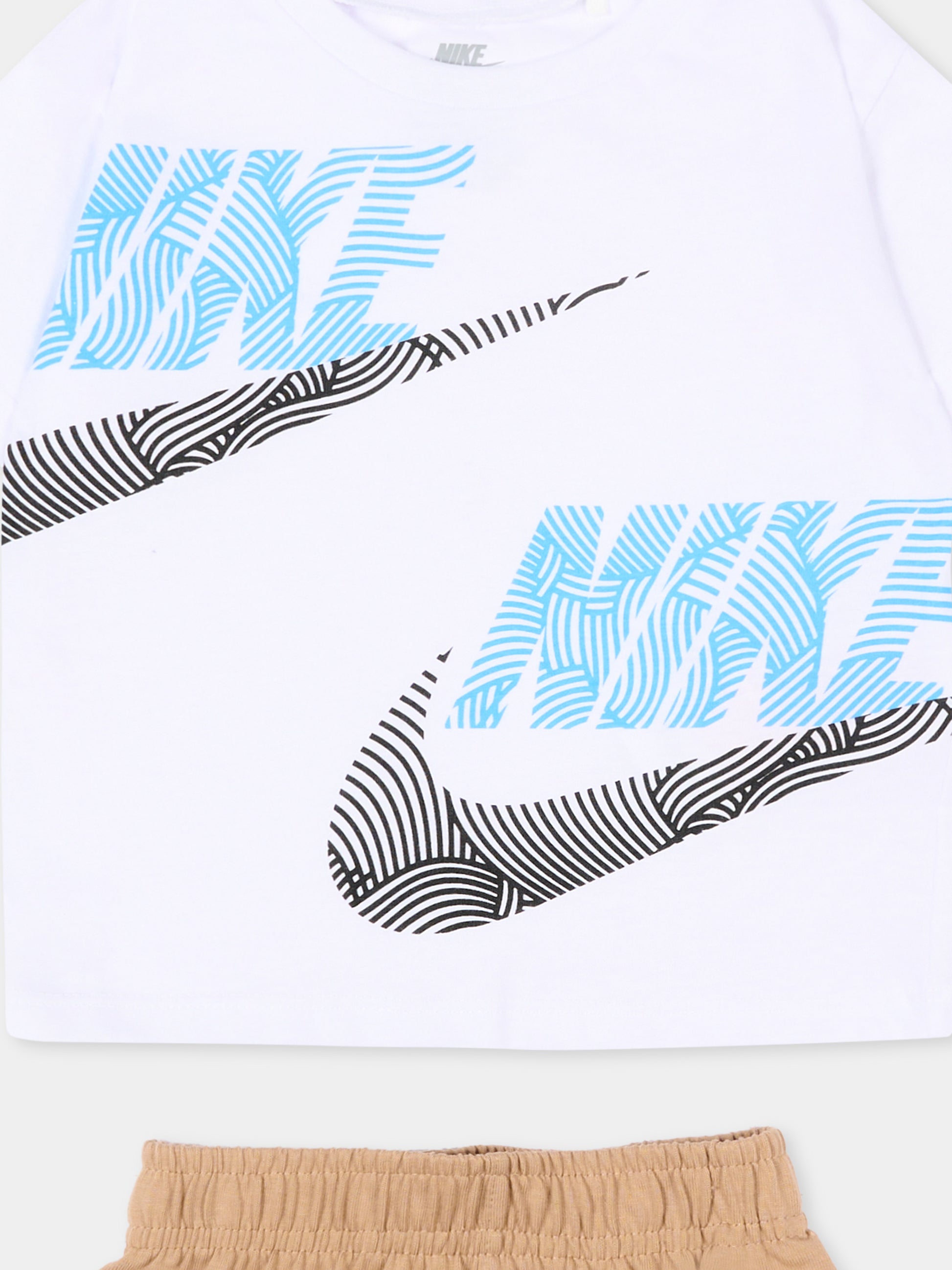 Completo sportivo bianco per neonati con logo,Nike,66N737 X0L