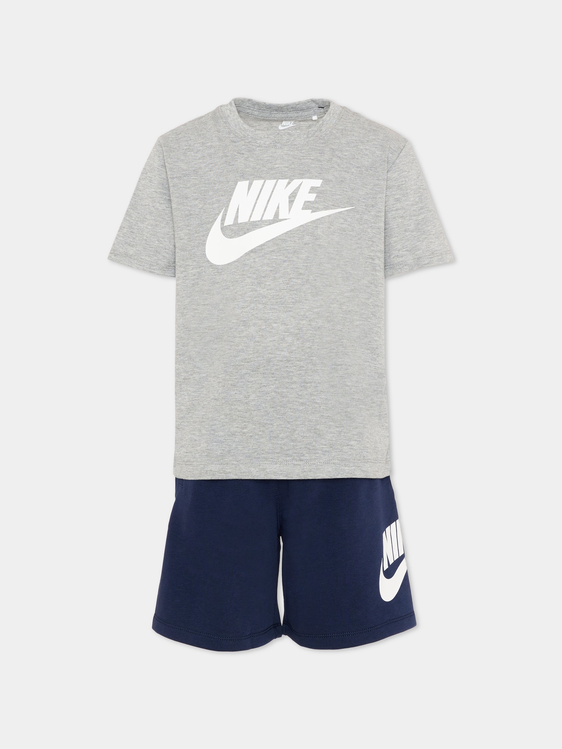 Completo sportivo blu per bambino con logo,Nike,86L596 UJL