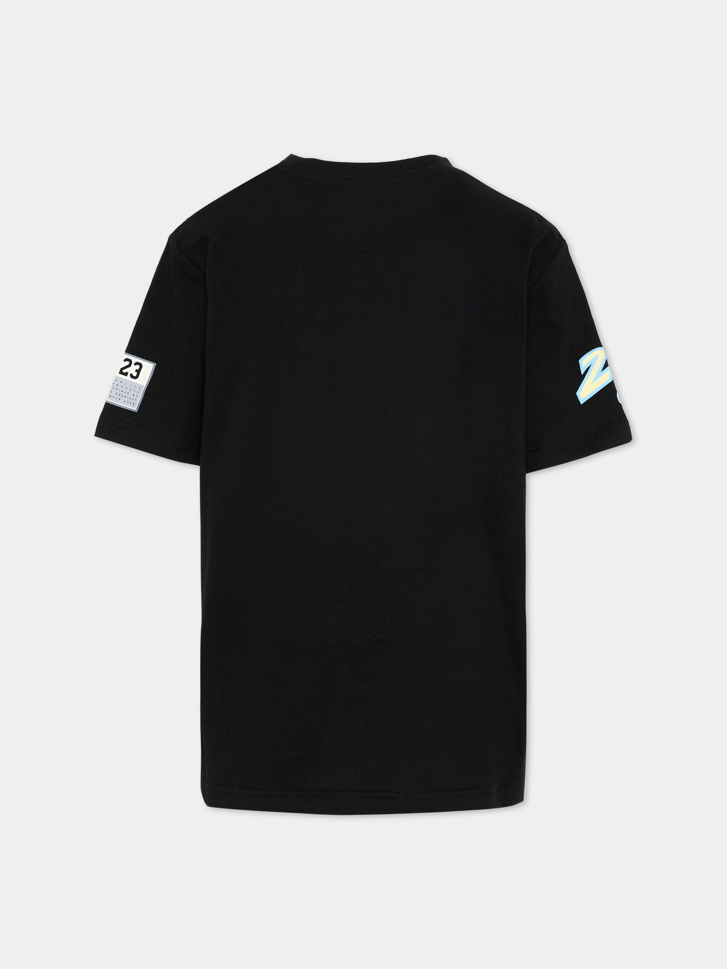 T-shirt nera per bambino con loghi,Jordan,95F385 023