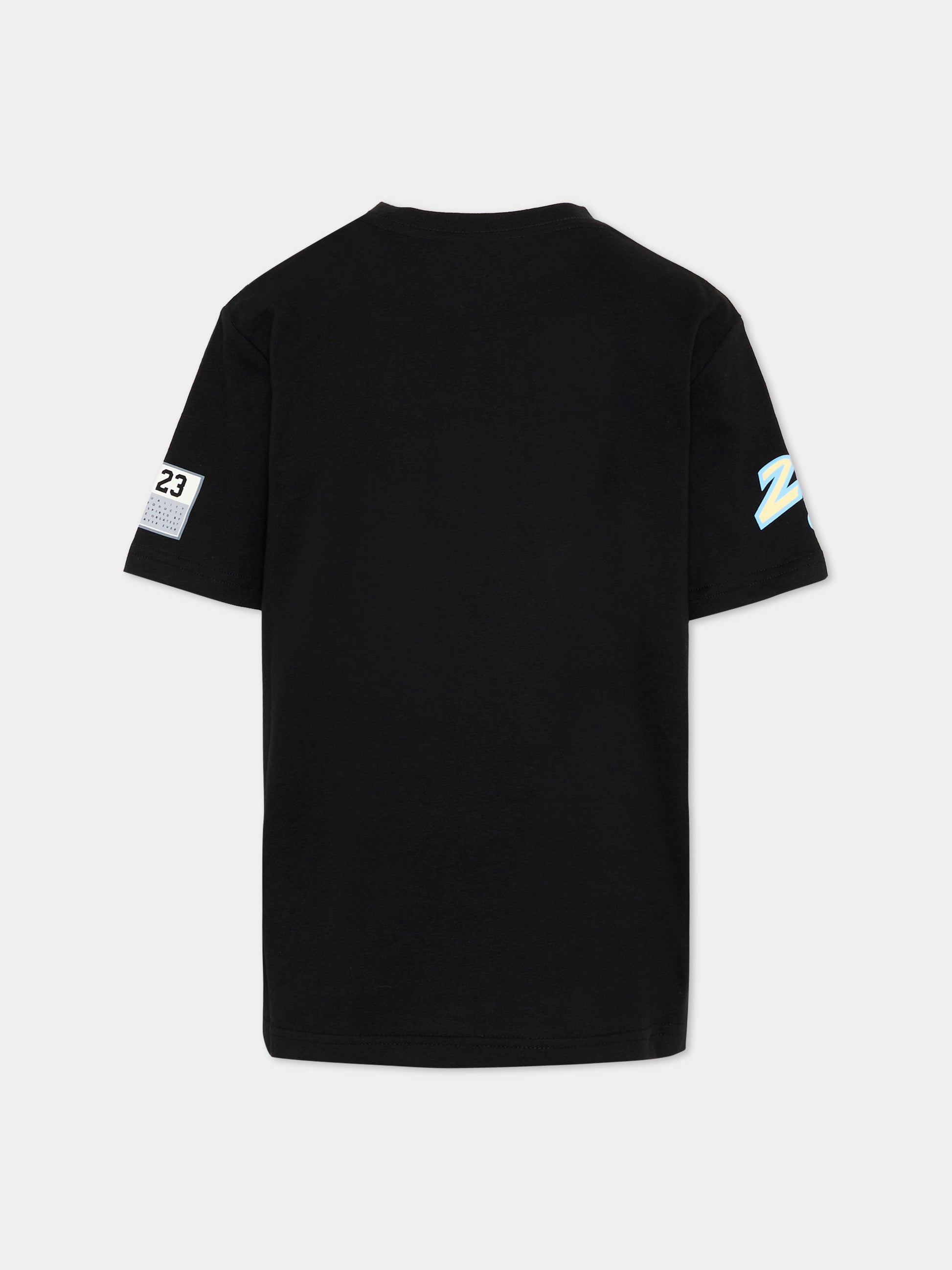 T-shirt nera per bambino con loghi,Jordan,95F385 023