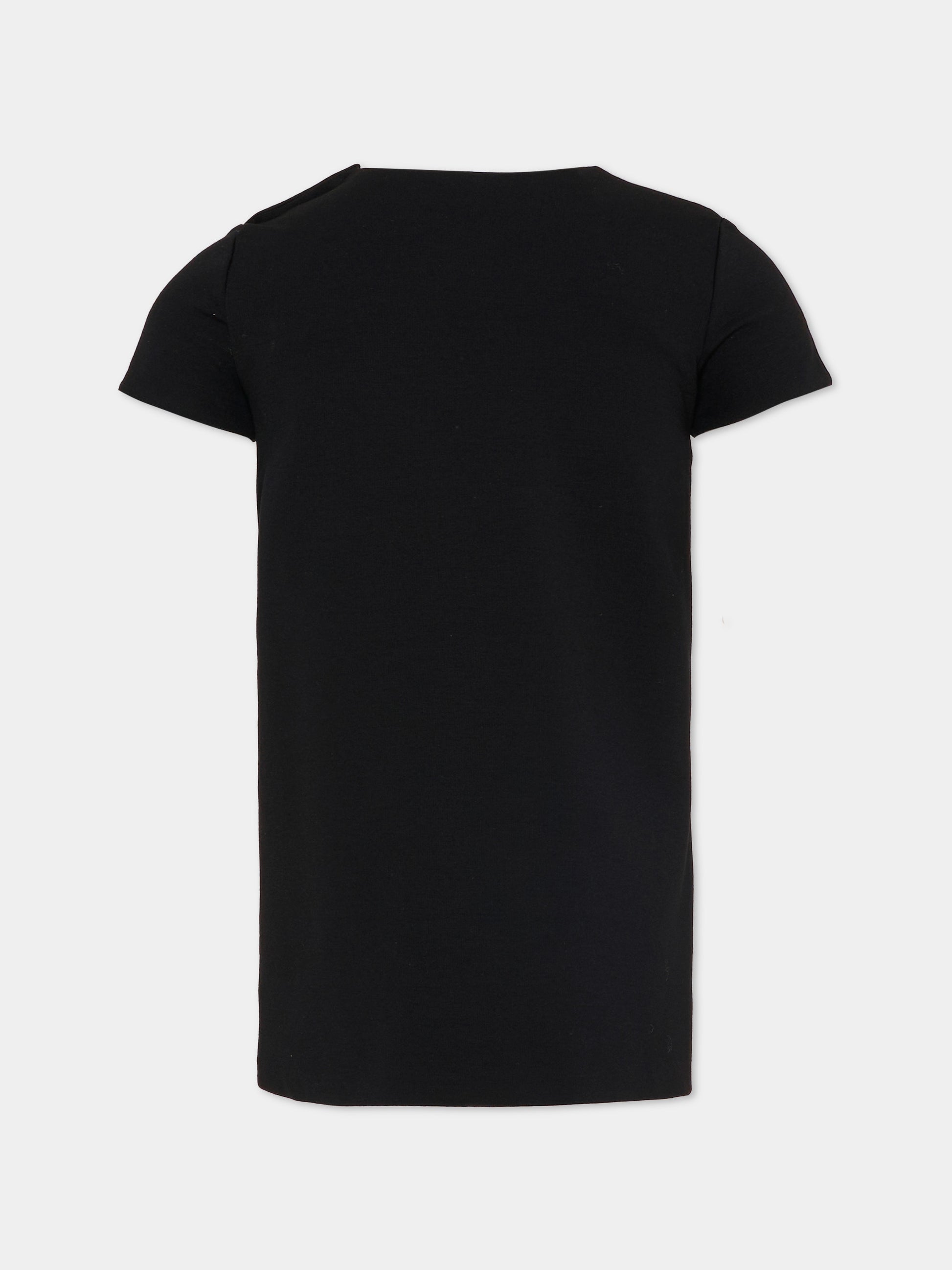 Vestito nero per bambina con logo,Versace,1023135 1A17130 2B130