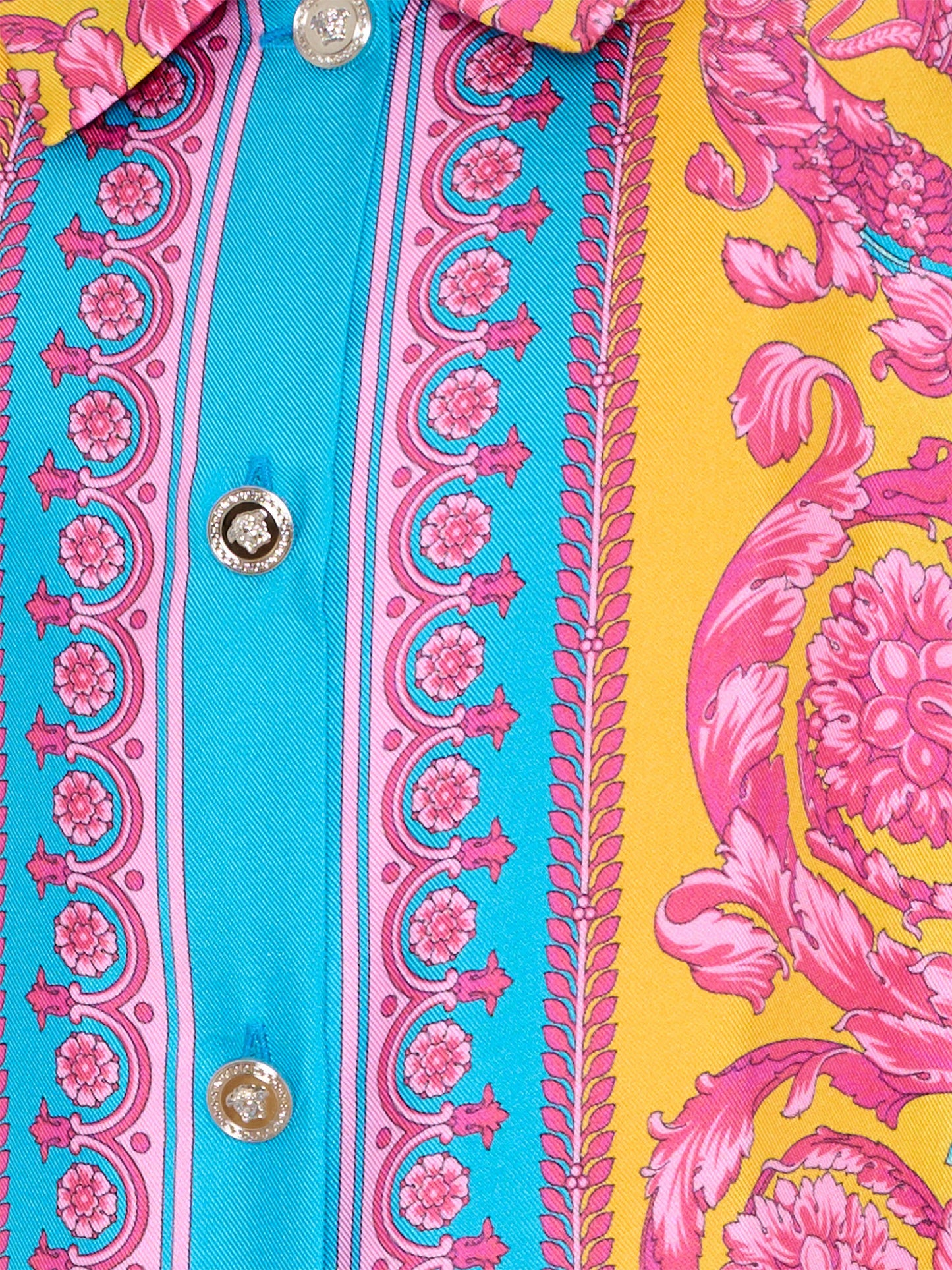 Camicia multicolor per bambina con stampa barocca,Versace,1019958 1A16902 5PF70