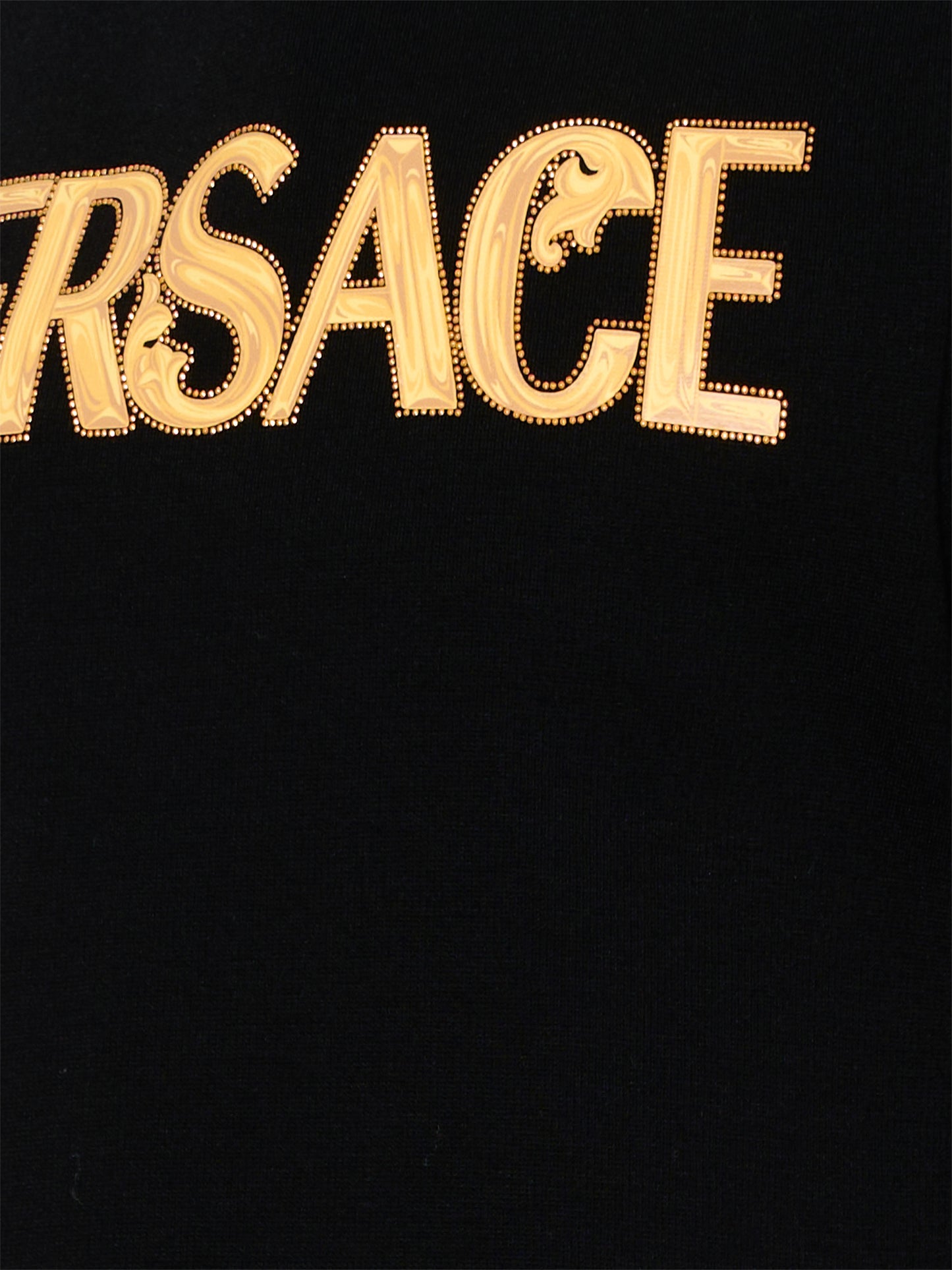Abito nero per bambina con logo,Versace,1018138 1A16929 2B130