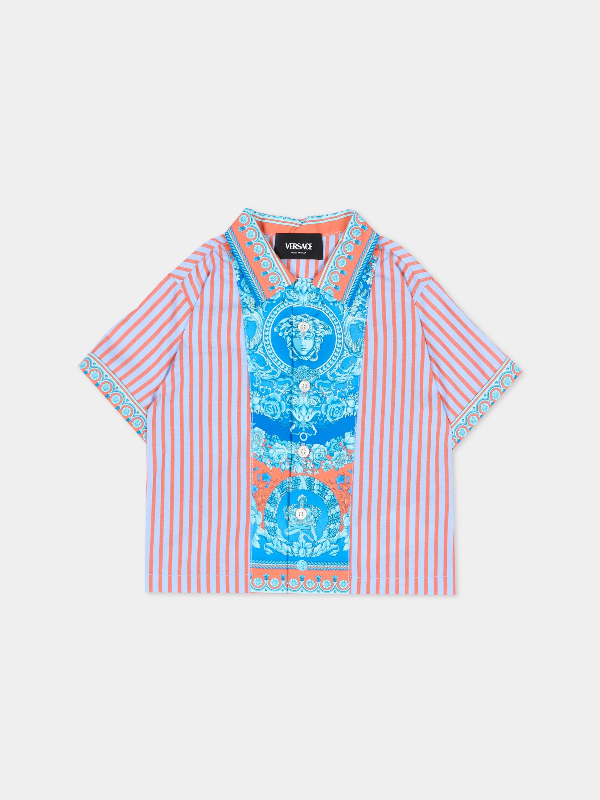 Camicia multicolor per neonato con stampa barocca,Versace,1023171 1A17178 6UE80