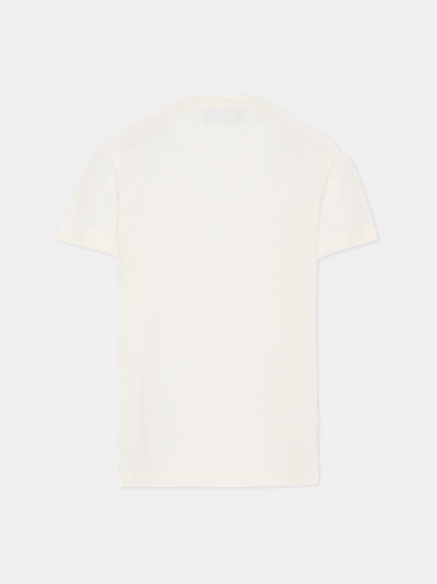 T-shirt avorio per bambina con '90 Vintage Logo,Versace,1018342 1A16958 2W310