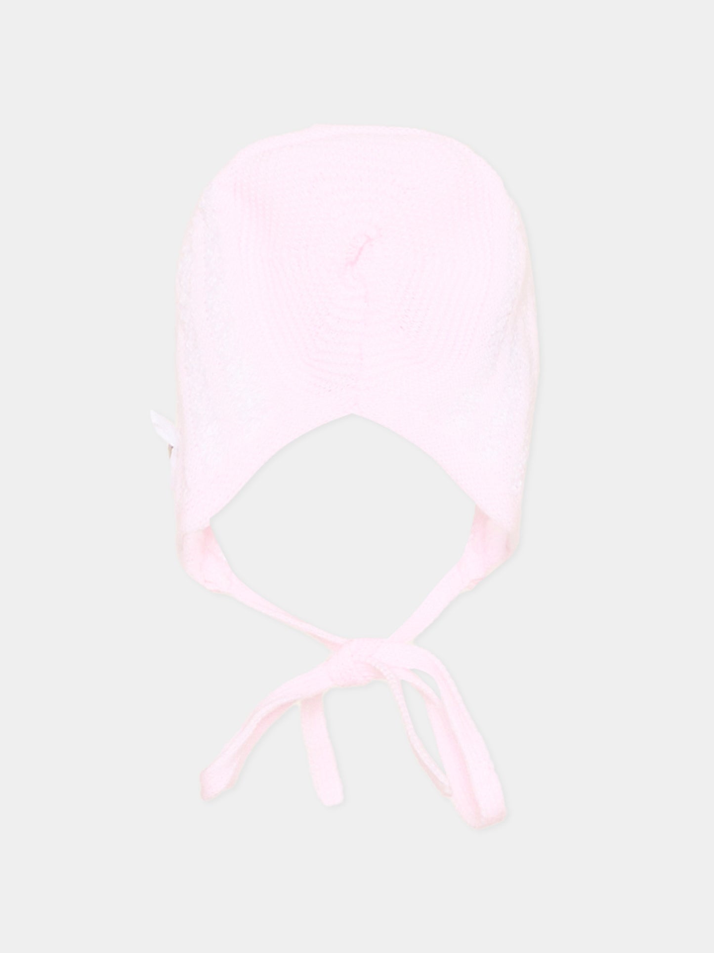 Cuffietta rosa in tricot per neonata,Paz Rodríguez,011 123384 3701 H82