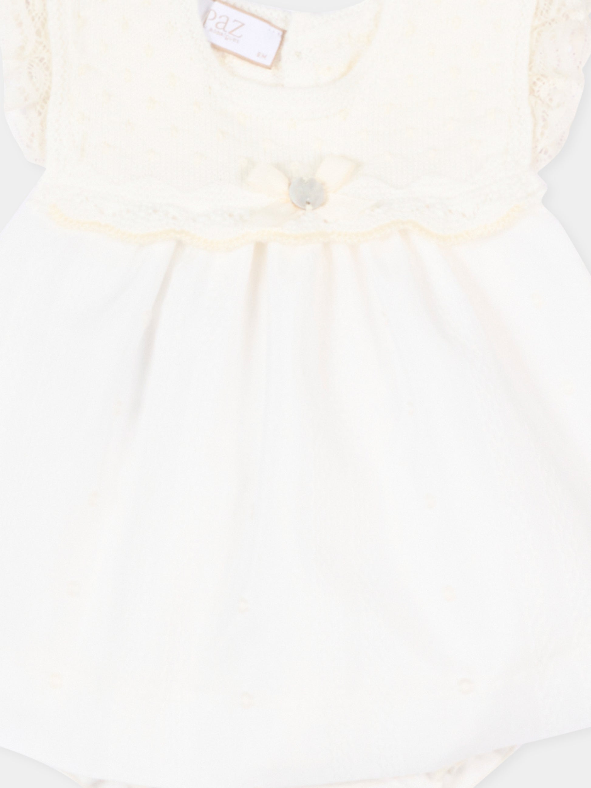 Abito elegante avorio per neonata,Paz Rodríguez,127 123238 6062 H82