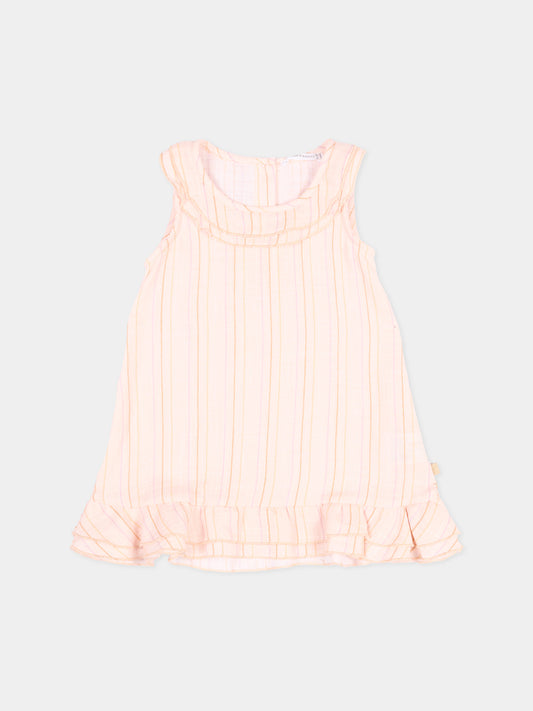 Vestito rosa a righe per neonata,Bamboom,1101TE00070 STRIPE PINK