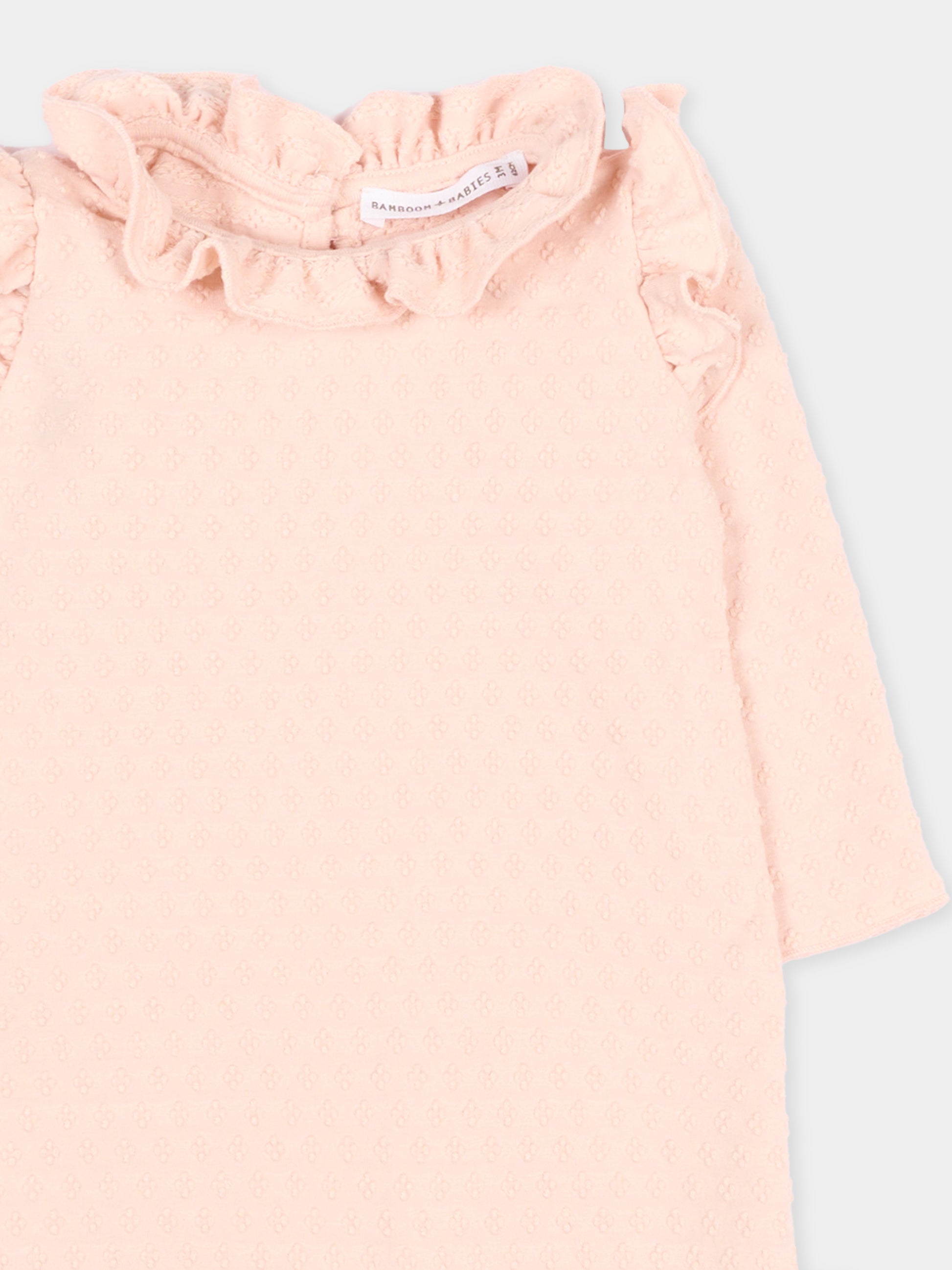 Tutina rosa per neonata con ruches,Bamboom,1111TE00073 PINK BLOOM