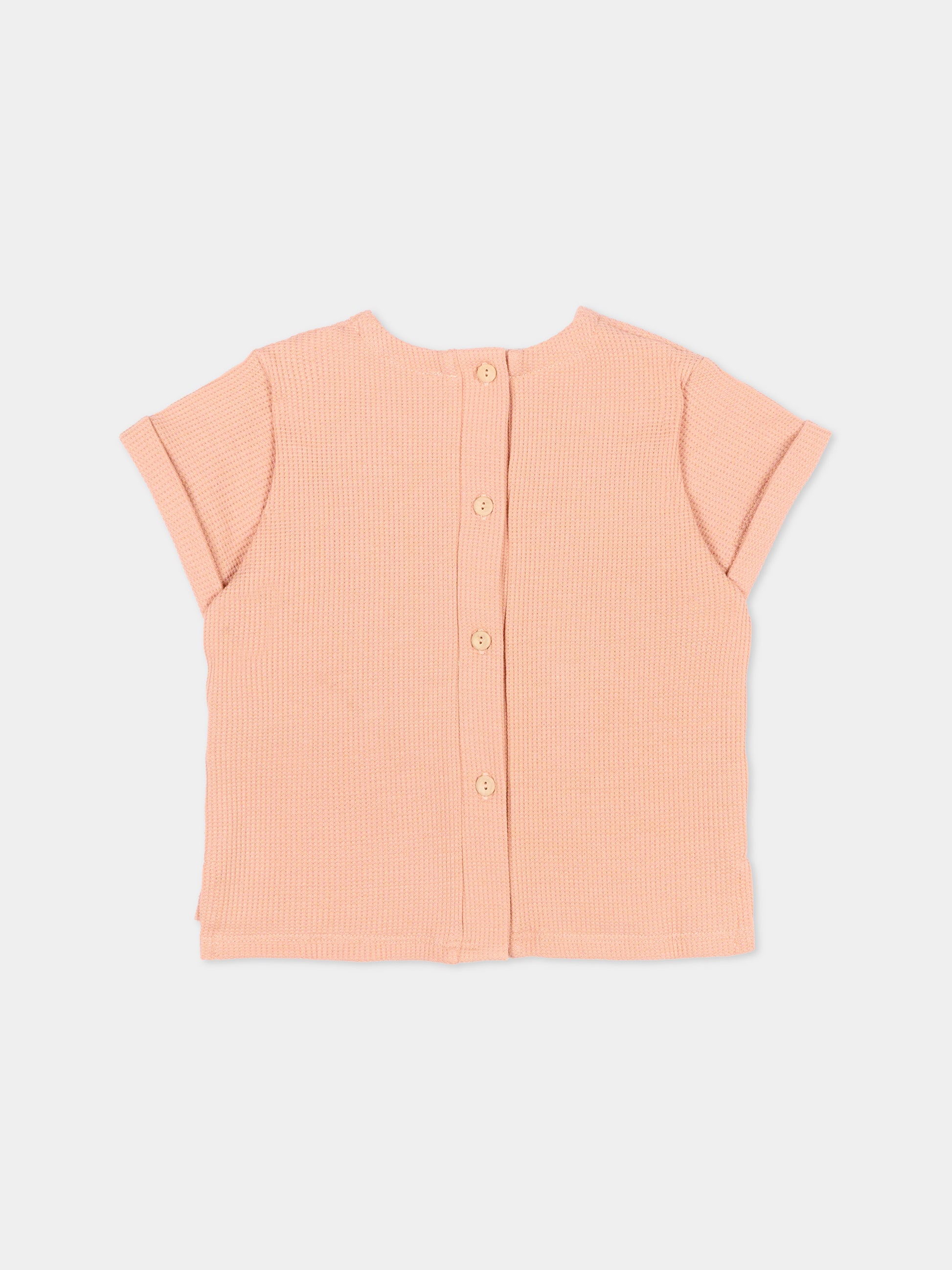 T-shirt rosa per neonata con taschino,Bamboom,1115TE00072 CORAL