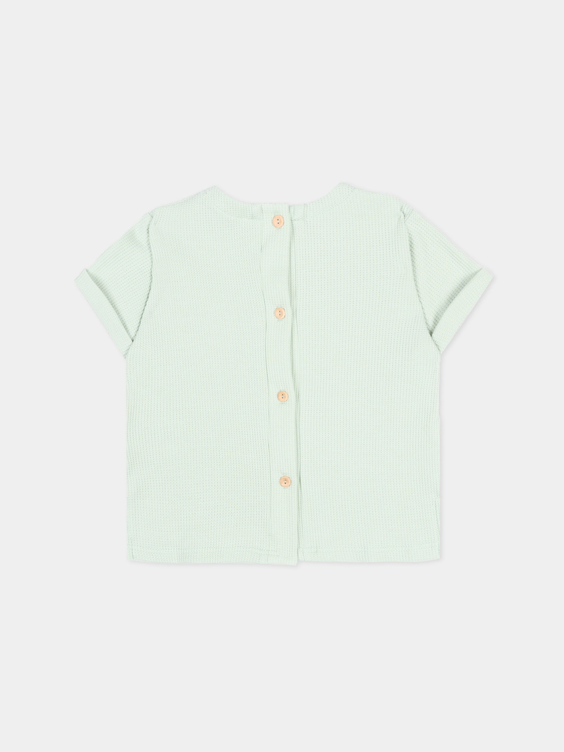 T-Shirt azzurra per neonata con taschino,Bamboom,1115TE00072 OCEAN BLU