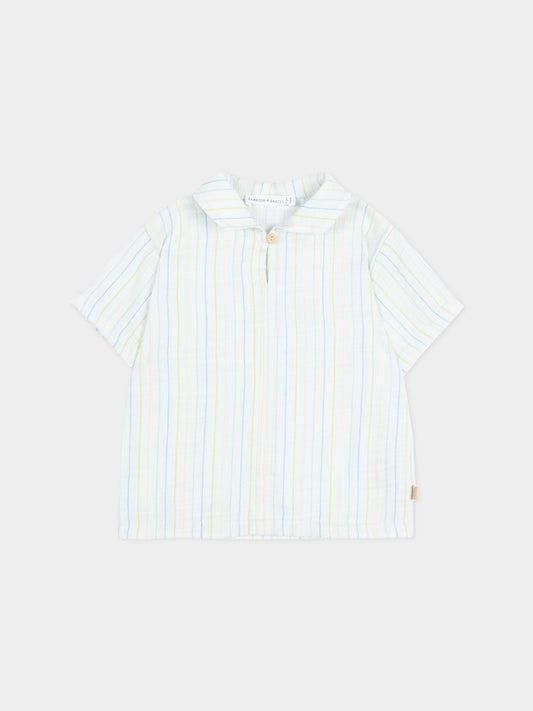 Camicia azzurra a righe per neonato,Bamboom,1117TE00070 STRIPE ACQUA