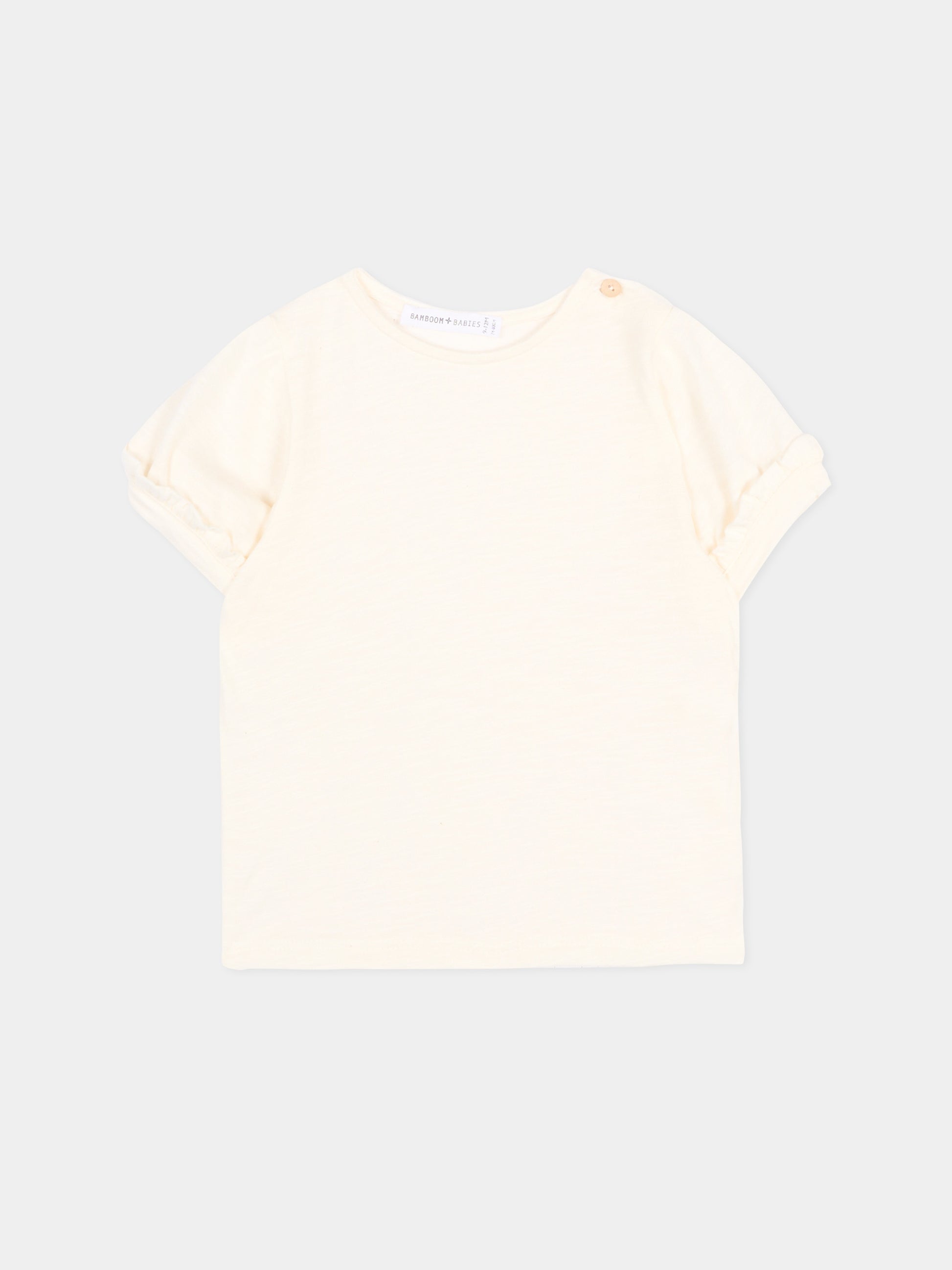 T-shirt avorio per neonata,Bamboom,1123TE00012 OFFWHITE