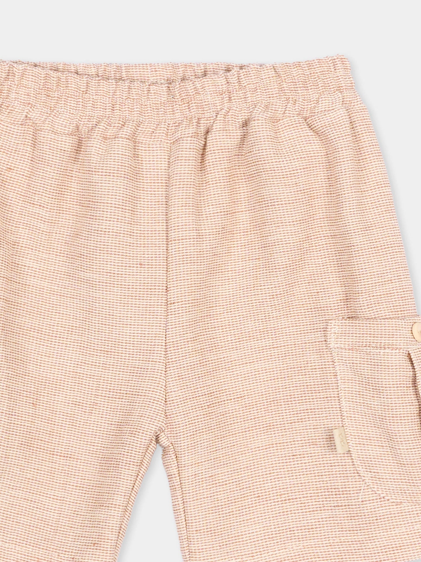 Shorts marroni per neonati con tasche,Bamboom,1126TE00076 CORAL