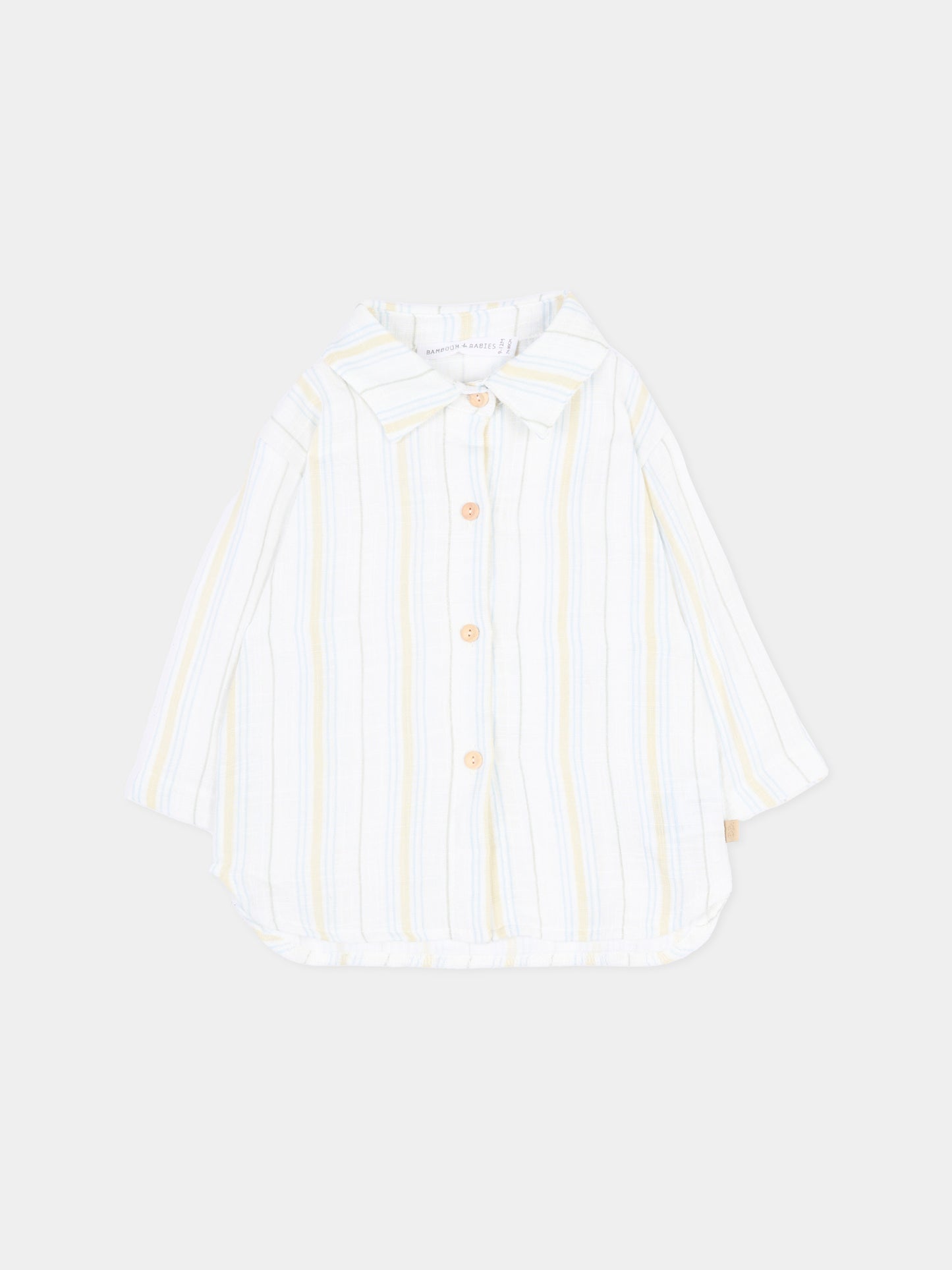 Camicia bianca a righe per neonato,Bamboom,1129TE00070 STRIPE WHITE/BLU
