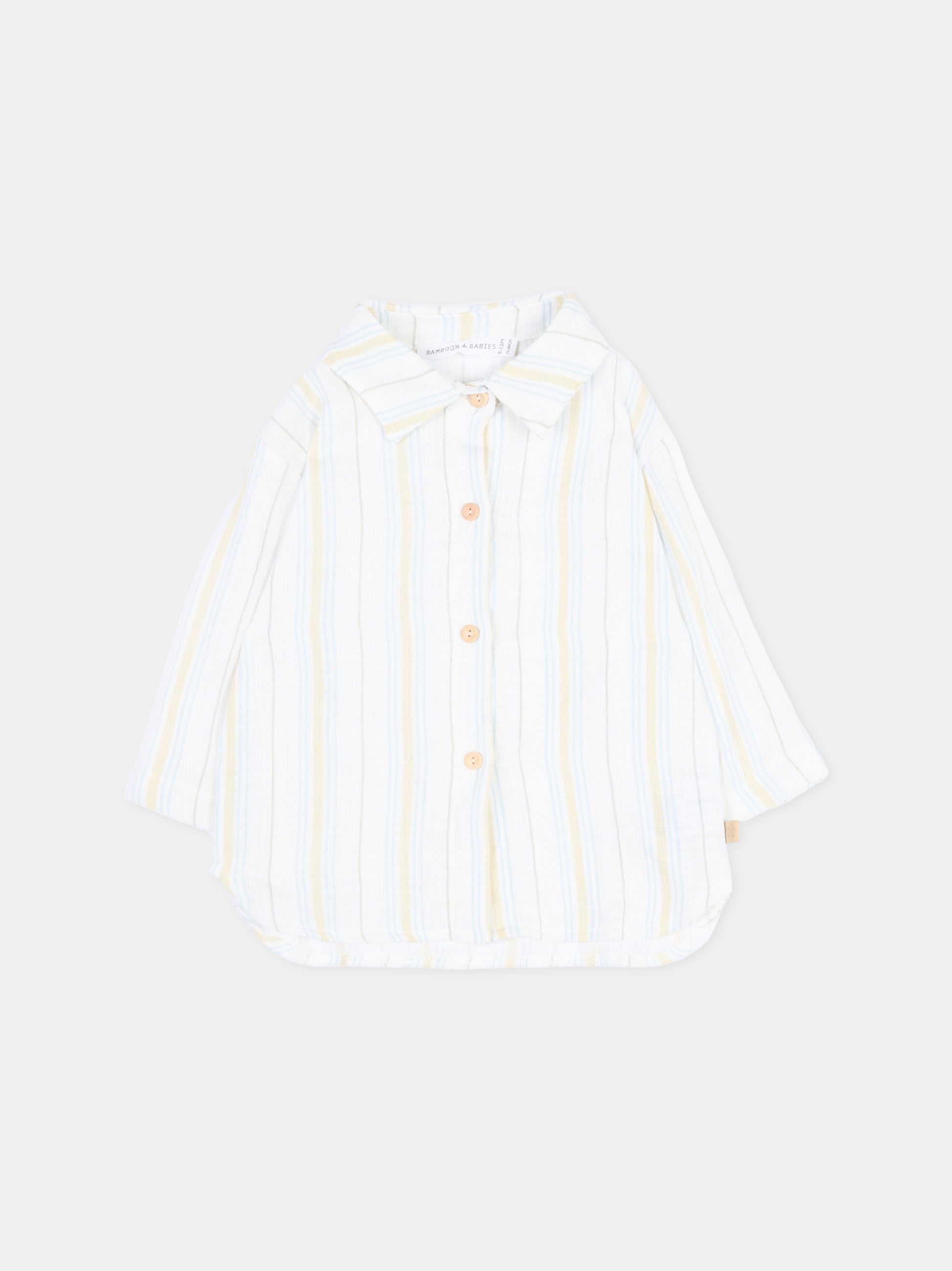 Camicia bianca a righe per neonato,Bamboom,1129TE00070 STRIPE WHITE/BLU