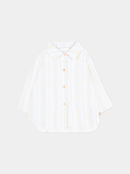 Camicia bianca a righe per neonato,Bamboom,1129TE00070 STRIPE WHITE/BLU