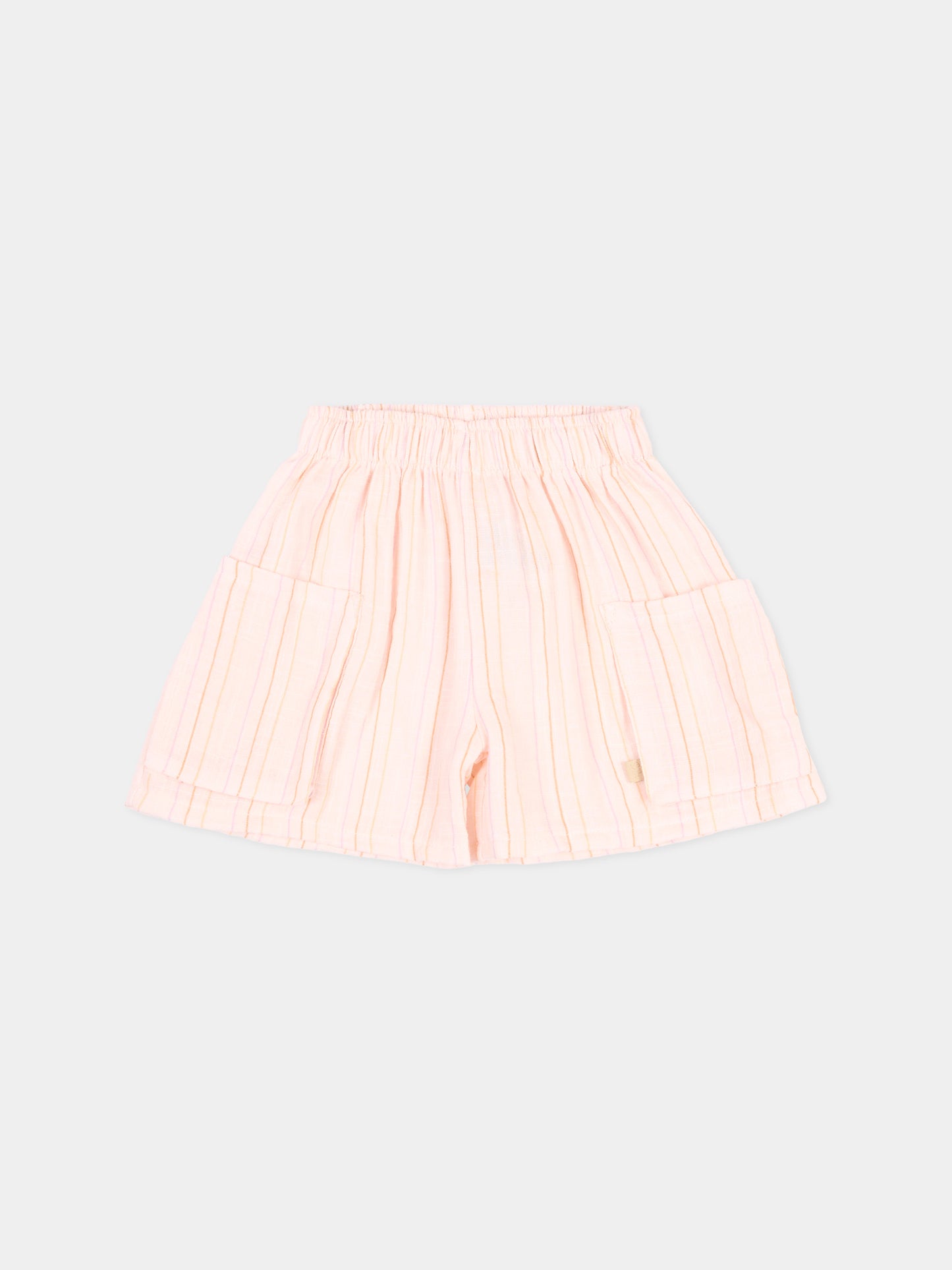 Shorts rosa a righe per neonata,Bamboom,1137TE00070 STRIPE PINK
