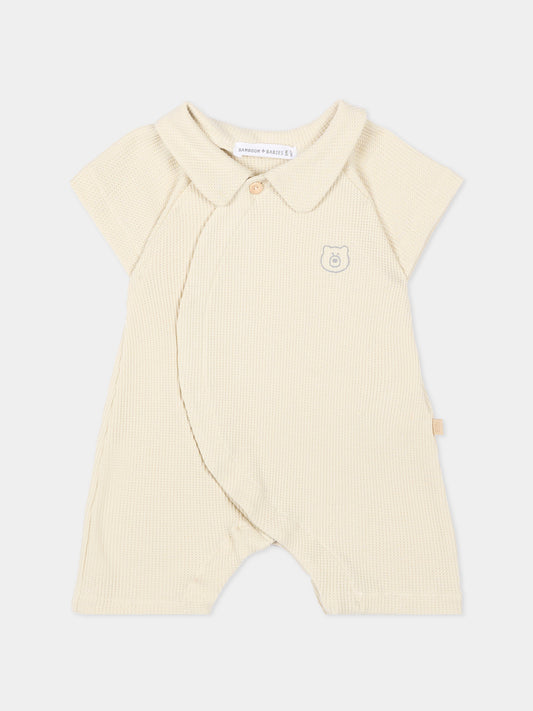 Tutina beige per neonati con orsetto,Bamboom,1149TE00072 ALMOND CREAM