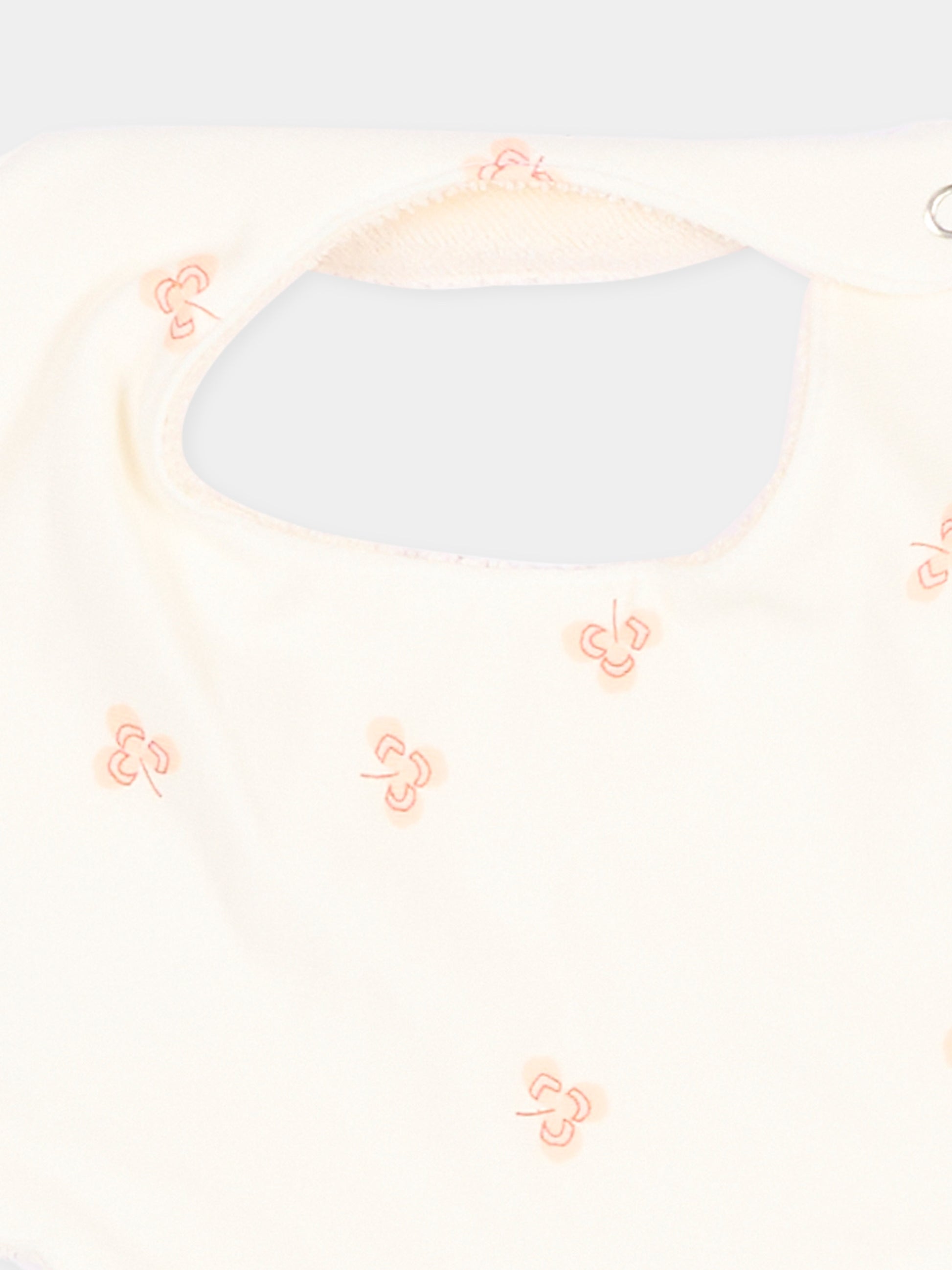 Bavaglino avorio Lucky Leaves per neonati,Bamboom,1153TE00074 LUCKY LEAVES