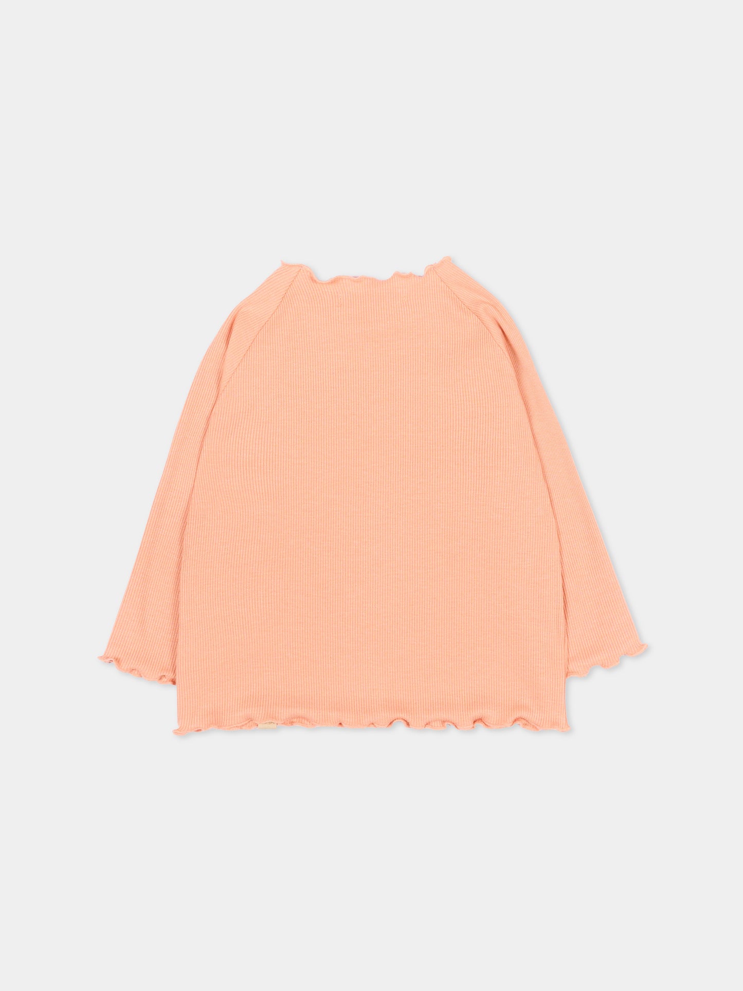 T-Shirt arancione per neonata a costine,Bamboom,1159TE00075 CORAL