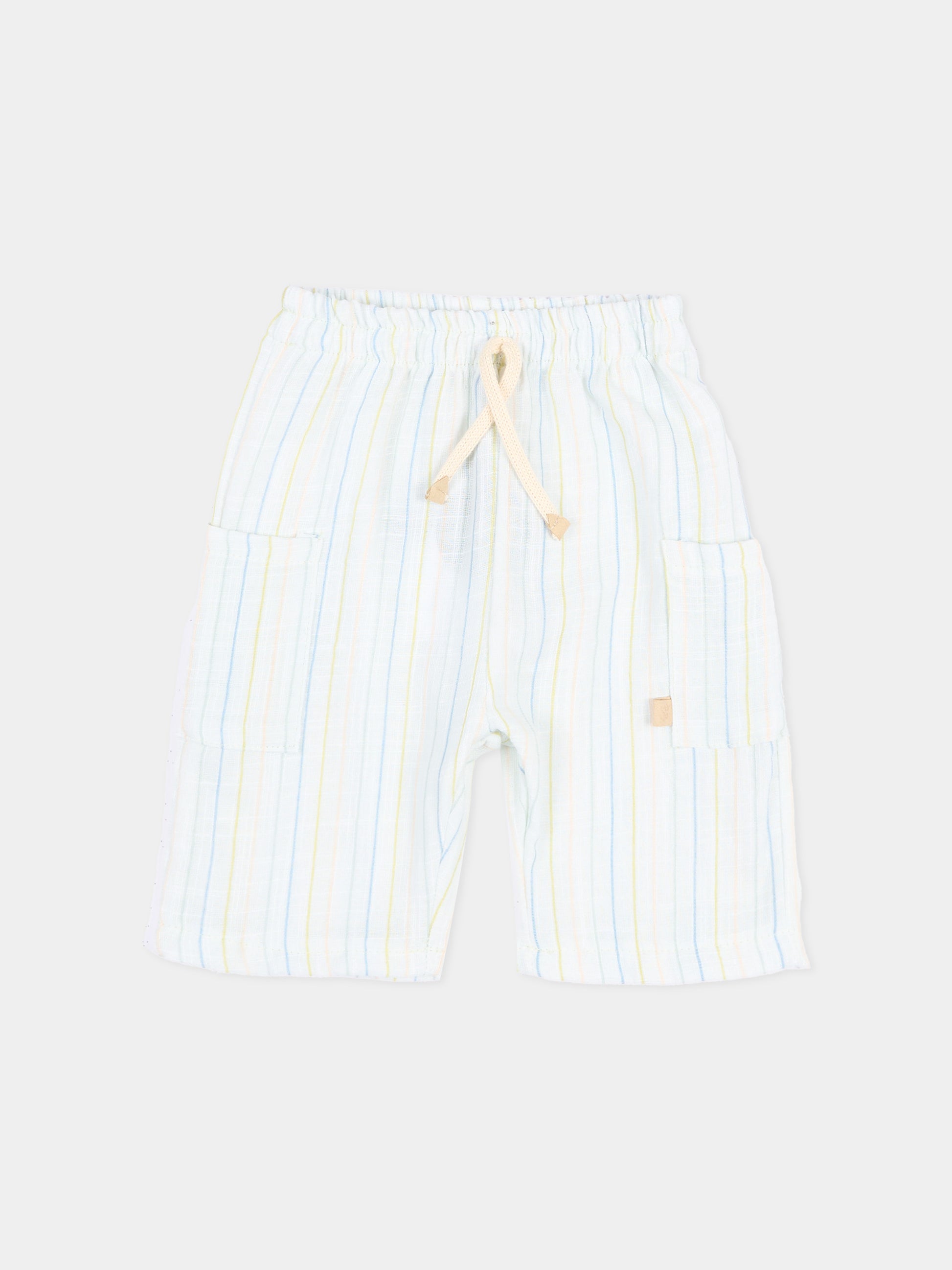 Shorts azzurri per neonato a righe,Bamboom,1166TE00070 STRIPE ACQUA